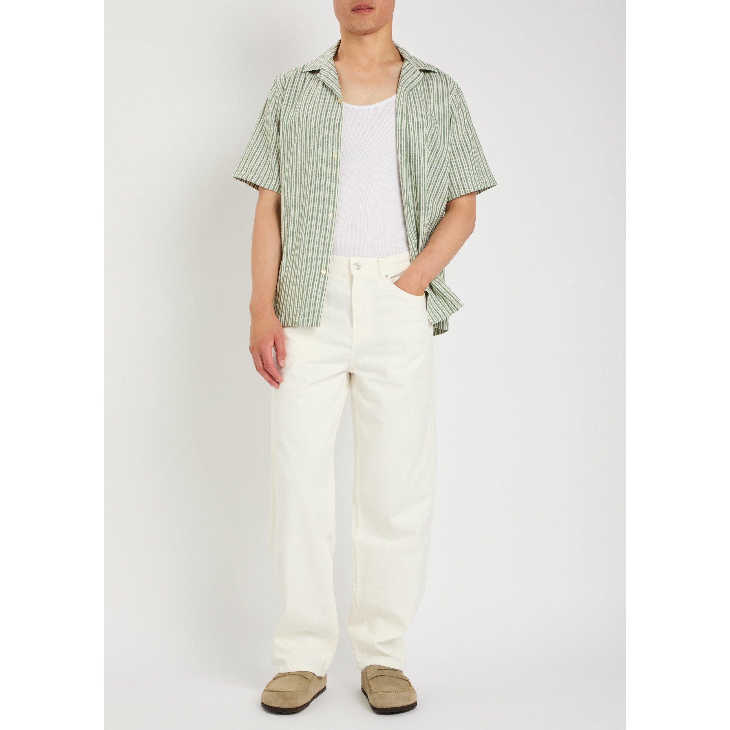 LIGHT GREEN - Les Deux - LD STRPED CAMP CLR SHIRT SS - 5