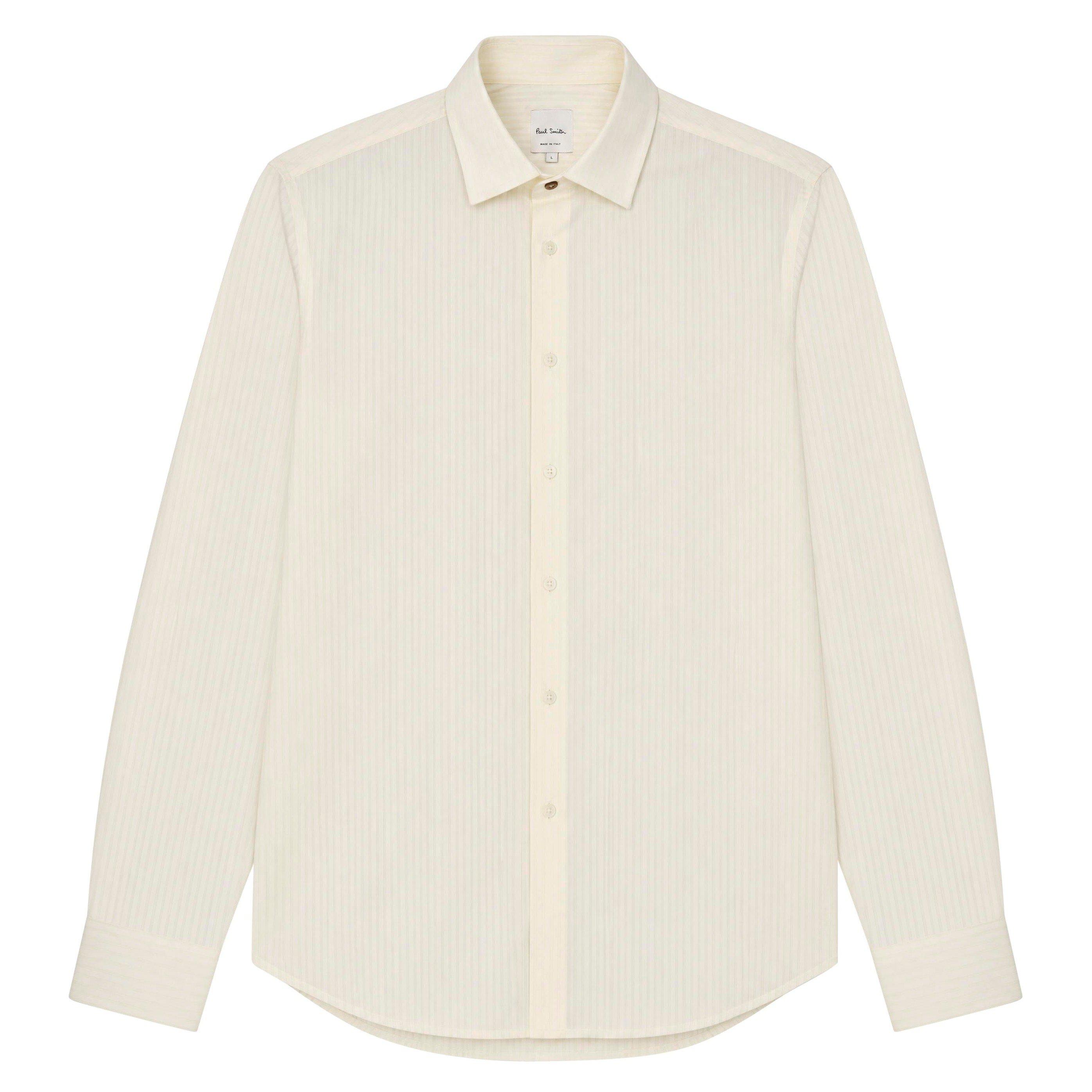 WHITE - Paul Smith - Men's Striped Regular-Fit Long-Sleeve Shirt - 1