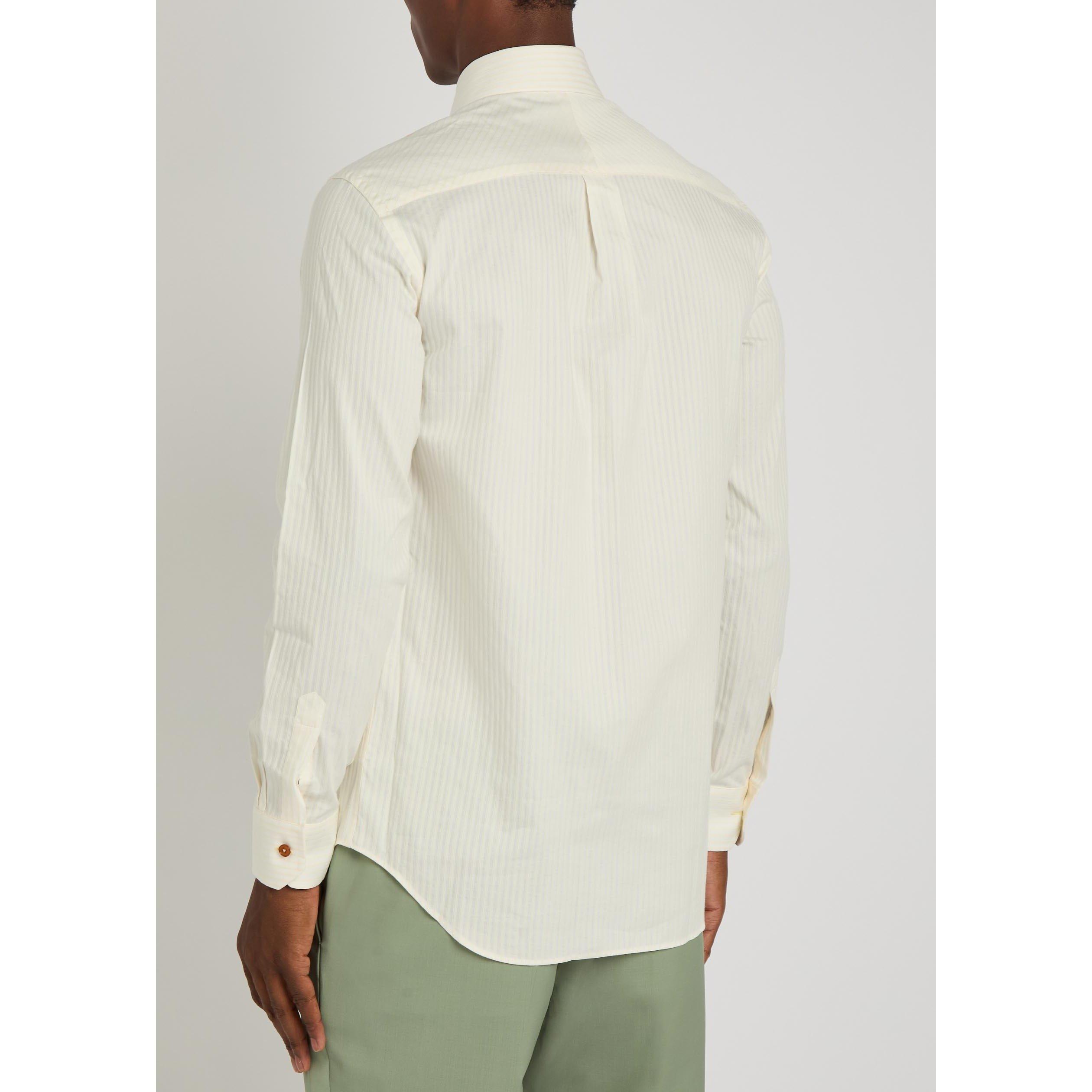 WHITE - Paul Smith - Men's Striped Regular-Fit Long-Sleeve Shirt - 3