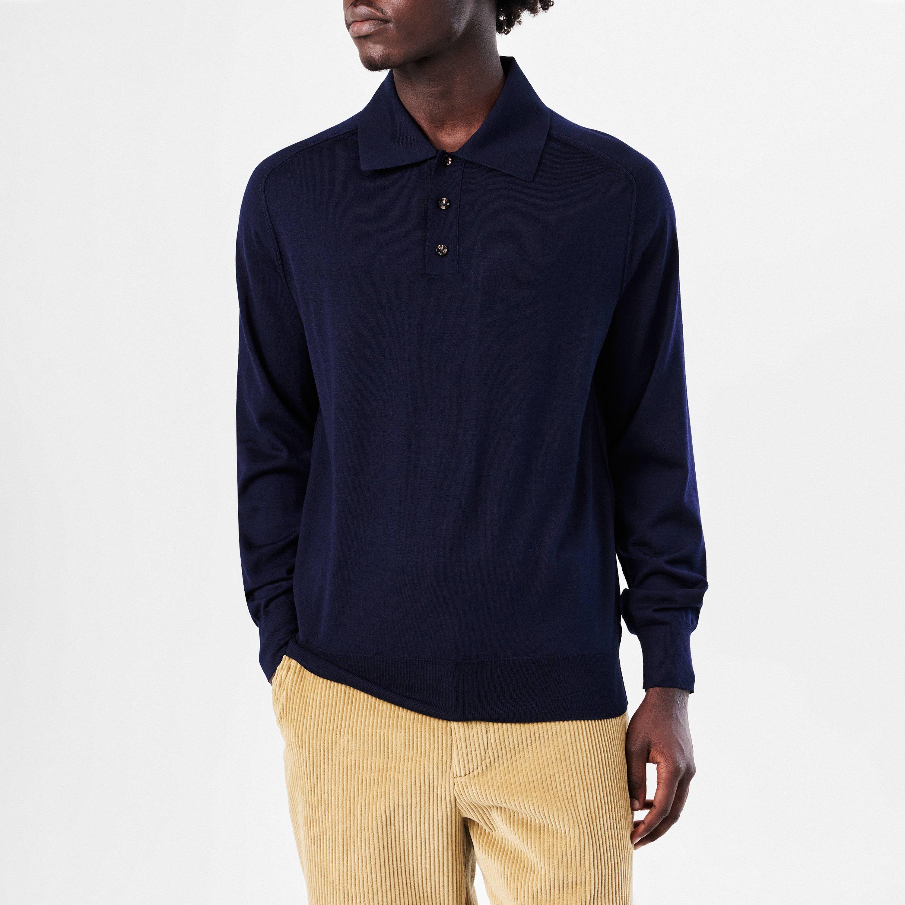 Navy - Bottega Veneta - Light Fine Cashmere Polo - 3