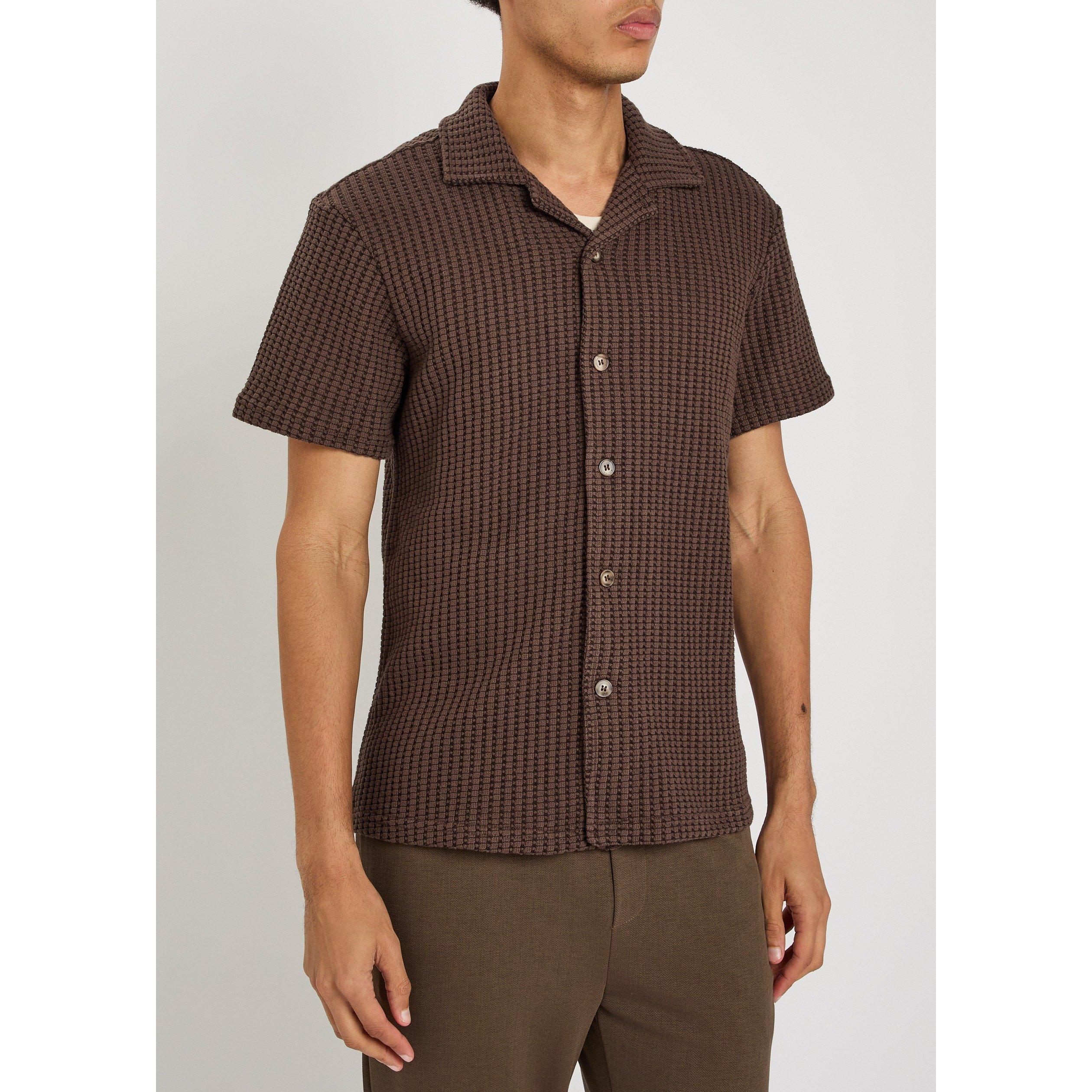 BROWN - Raith - RAITH MARCOS WAFFLE SHIRT SS - 2