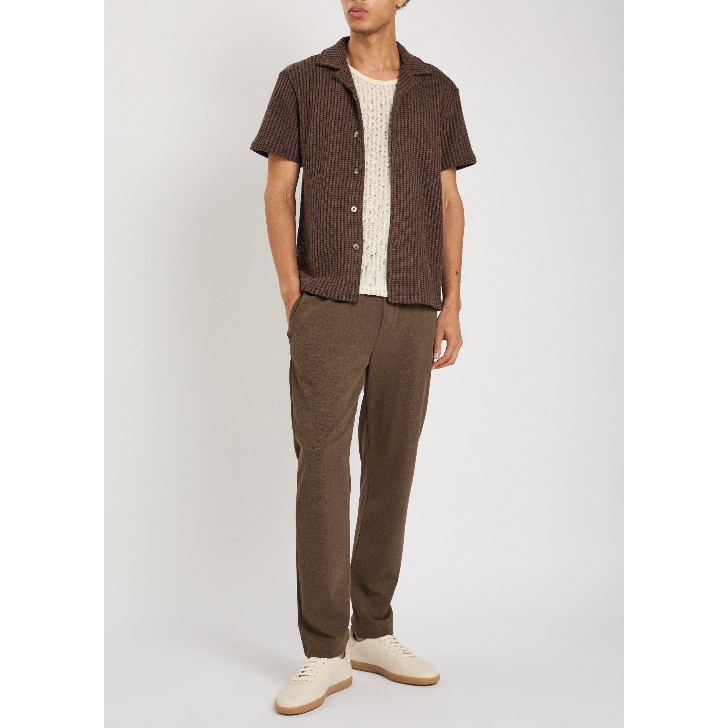 BROWN - Raith - RAITH MARCOS WAFFLE SHIRT SS - 5
