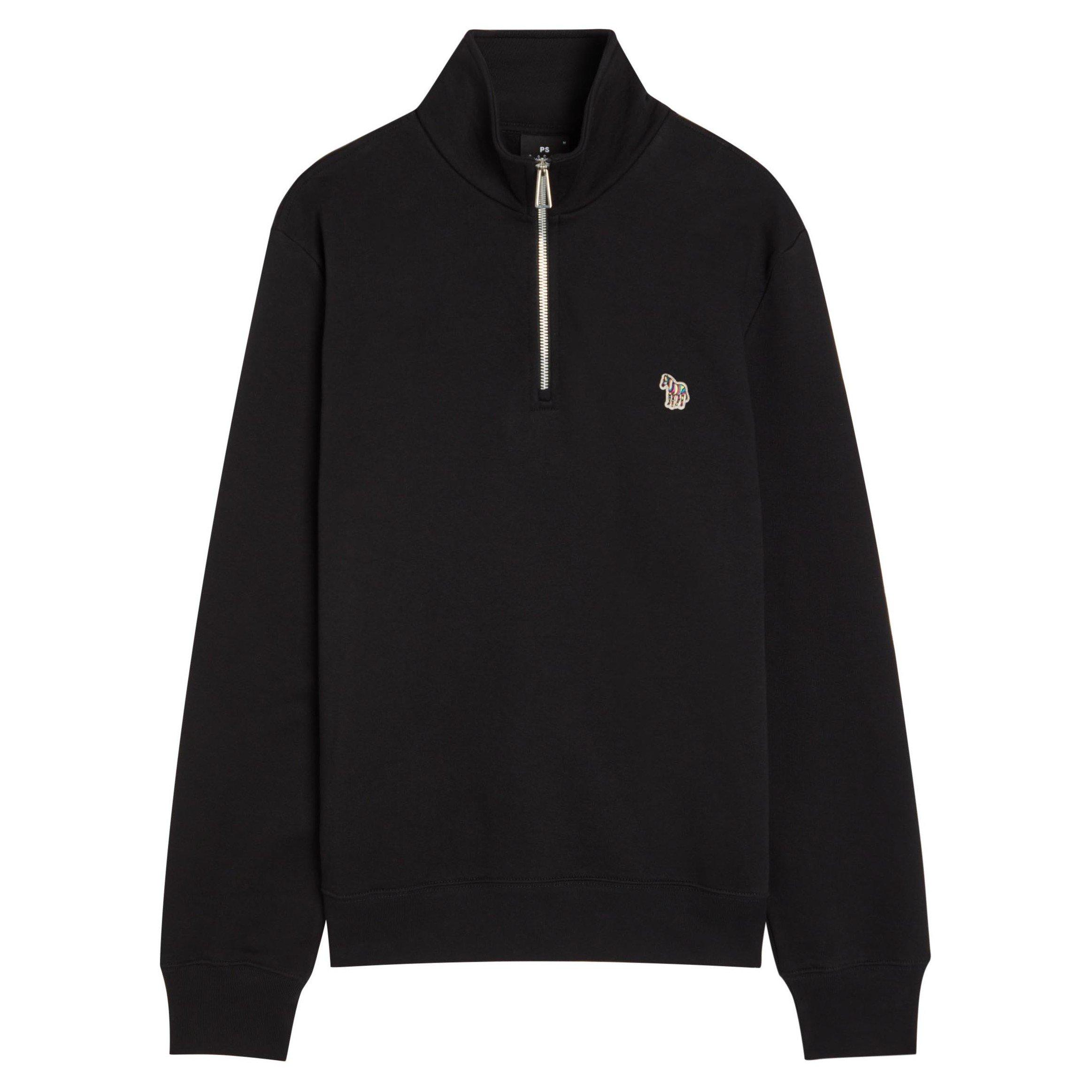 BLACK - PS Paul Smith - PS ZEBRA LOGO 1/4 ZIP