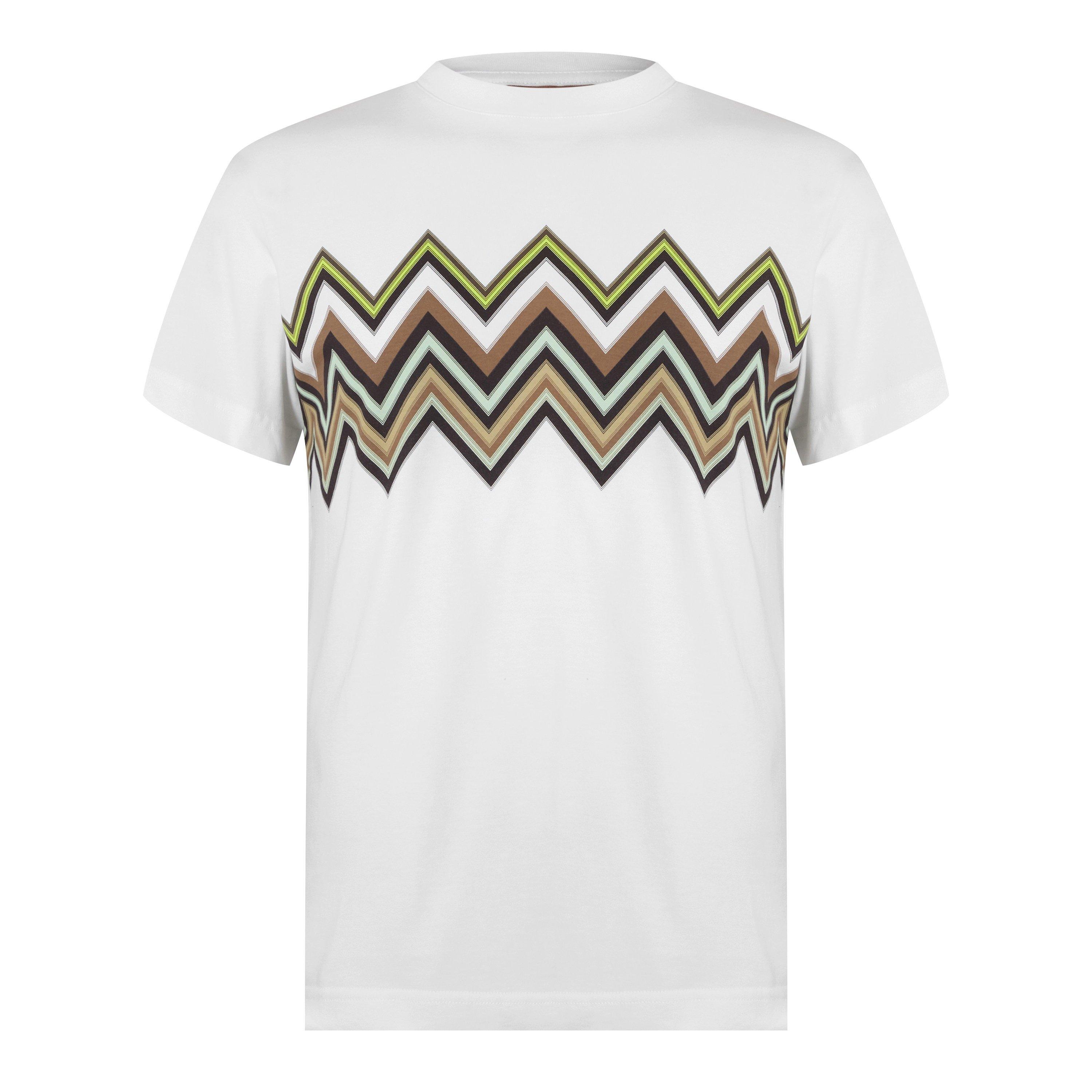 WHT LIM KHK - Missoni - Zigzag Print Cotton T-Shirt - 7