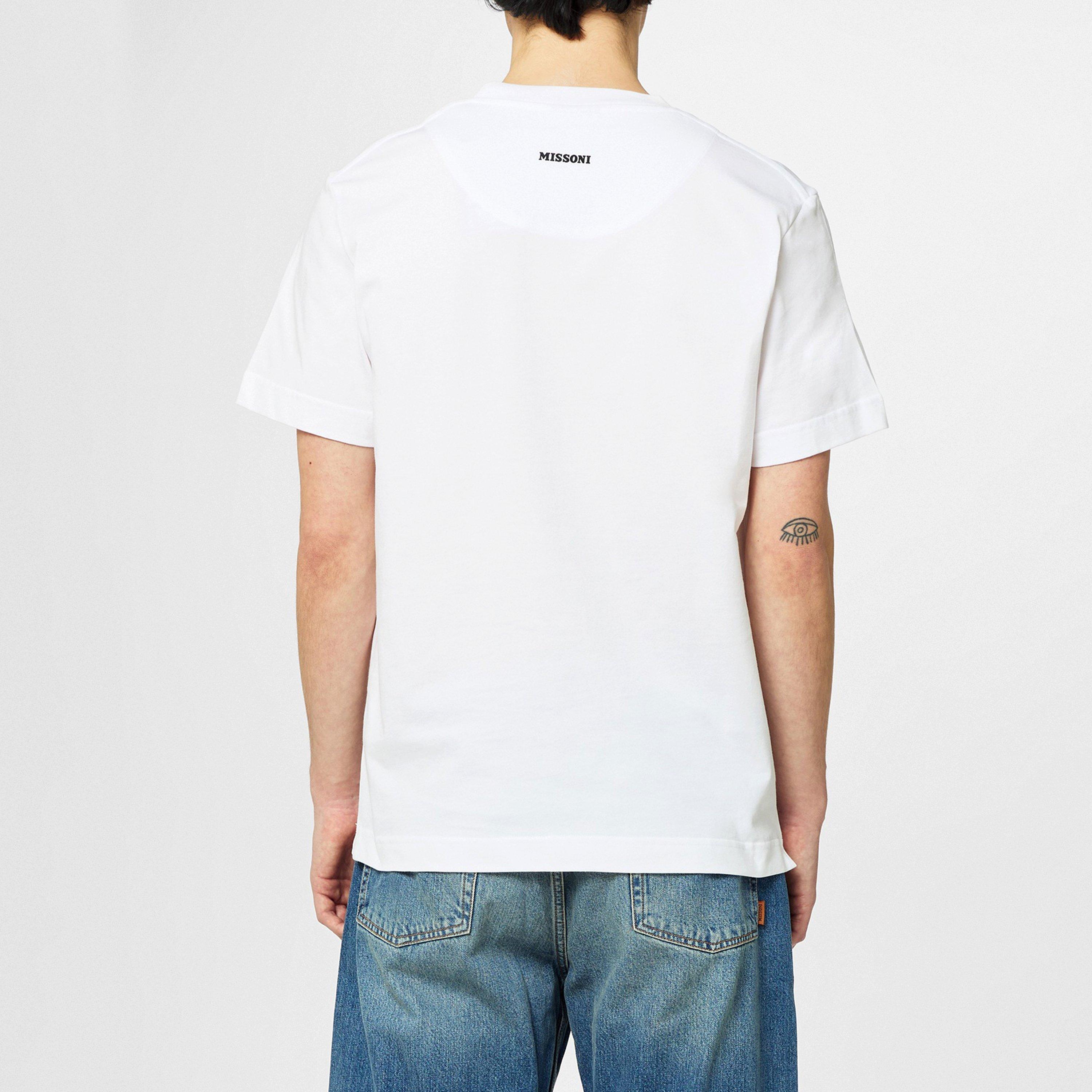 WHT LIM KHK - Missoni - Zigzag Print Cotton T-Shirt - 4