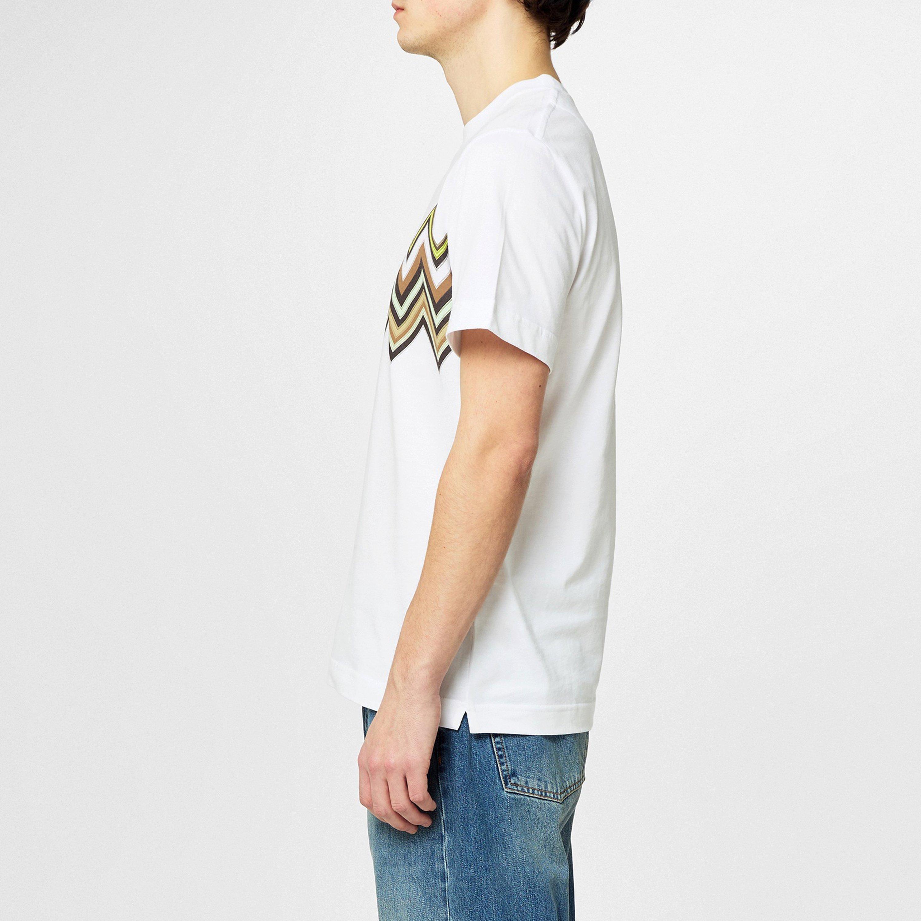 WHT LIM KHK - Missoni - Zigzag Print Cotton T-Shirt - 5