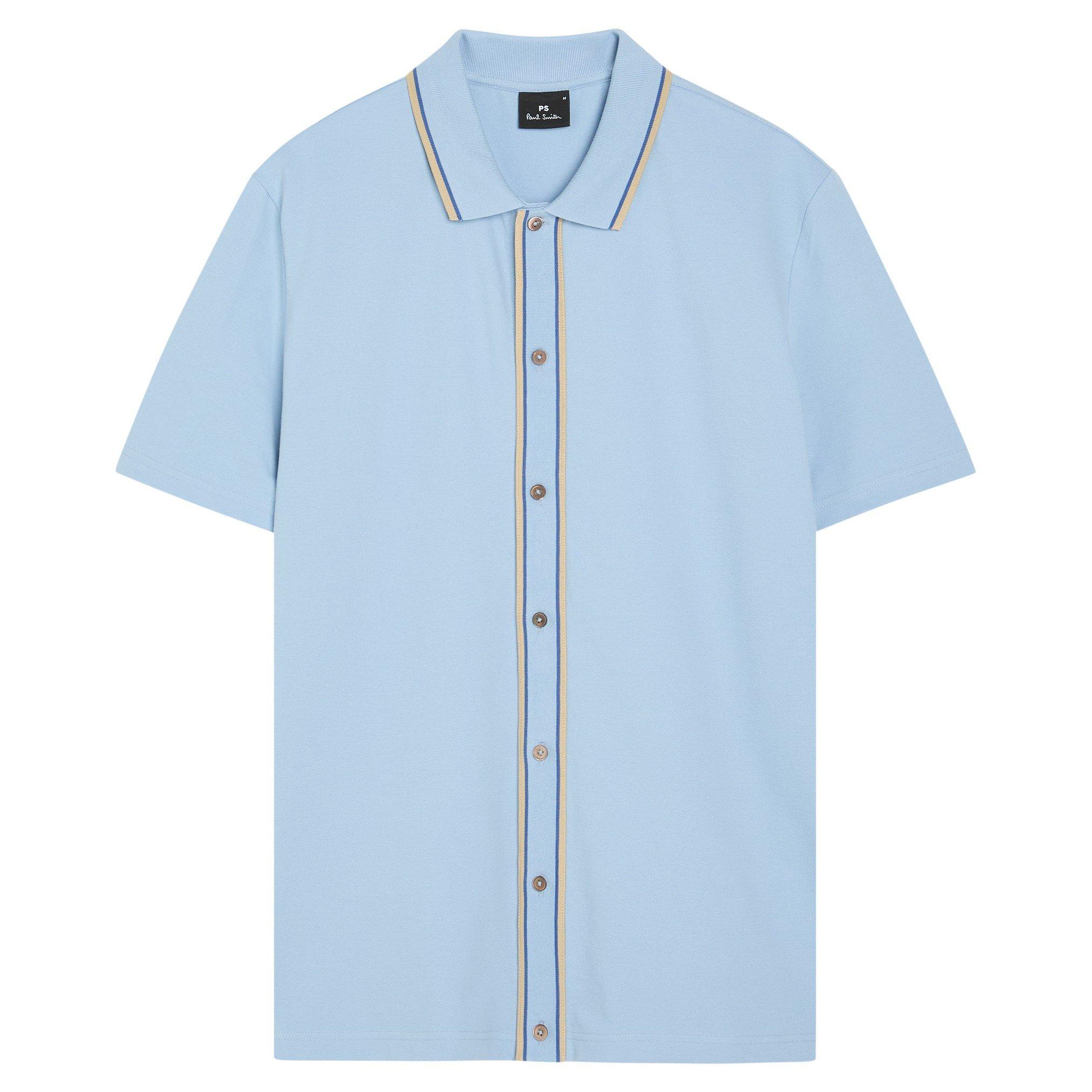 BLUE - PS Paul Smith - PS KNIT SHIRT SS
