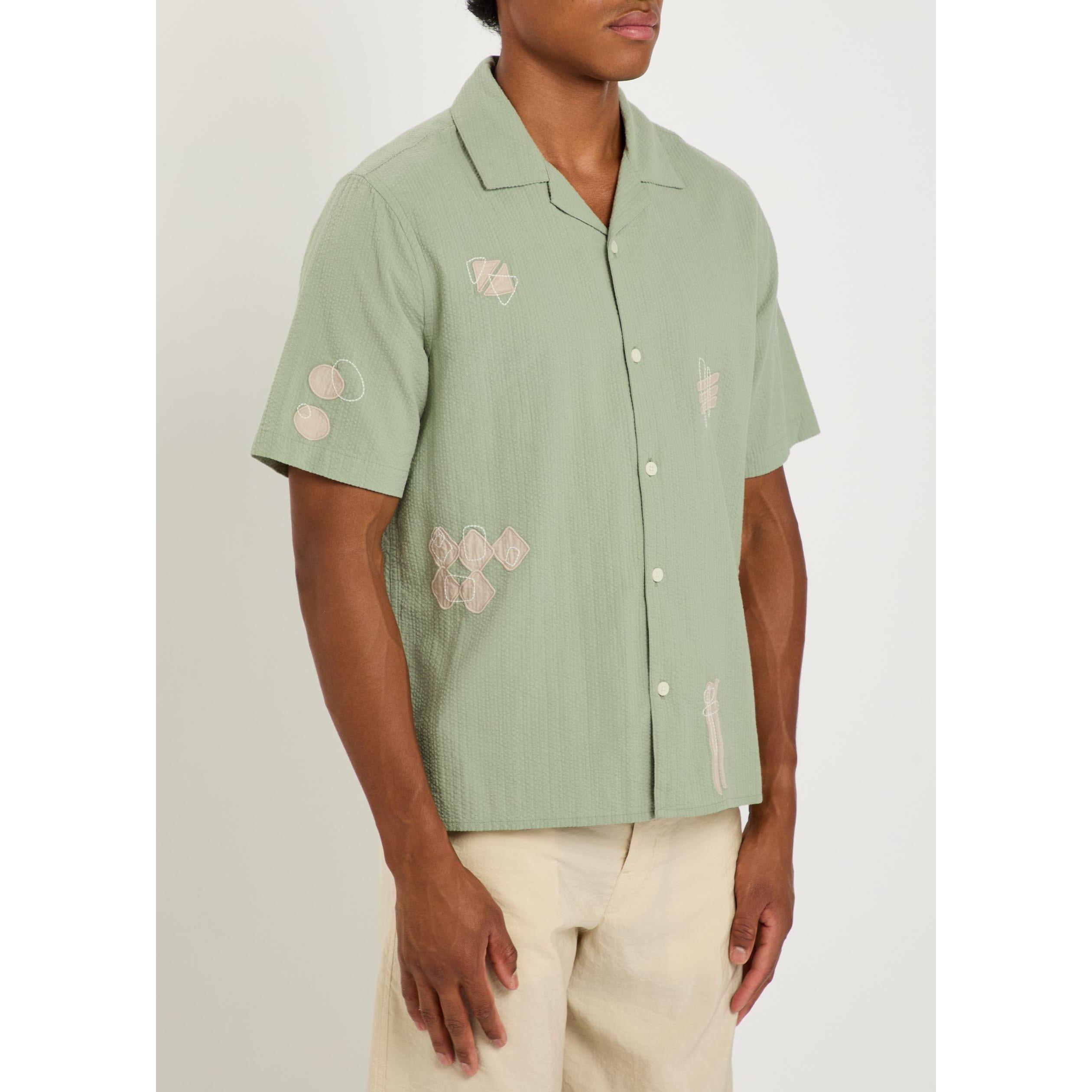 SAGE - Wax London - Men's Didcot Cotton Short-Sleeve Shirt - 2