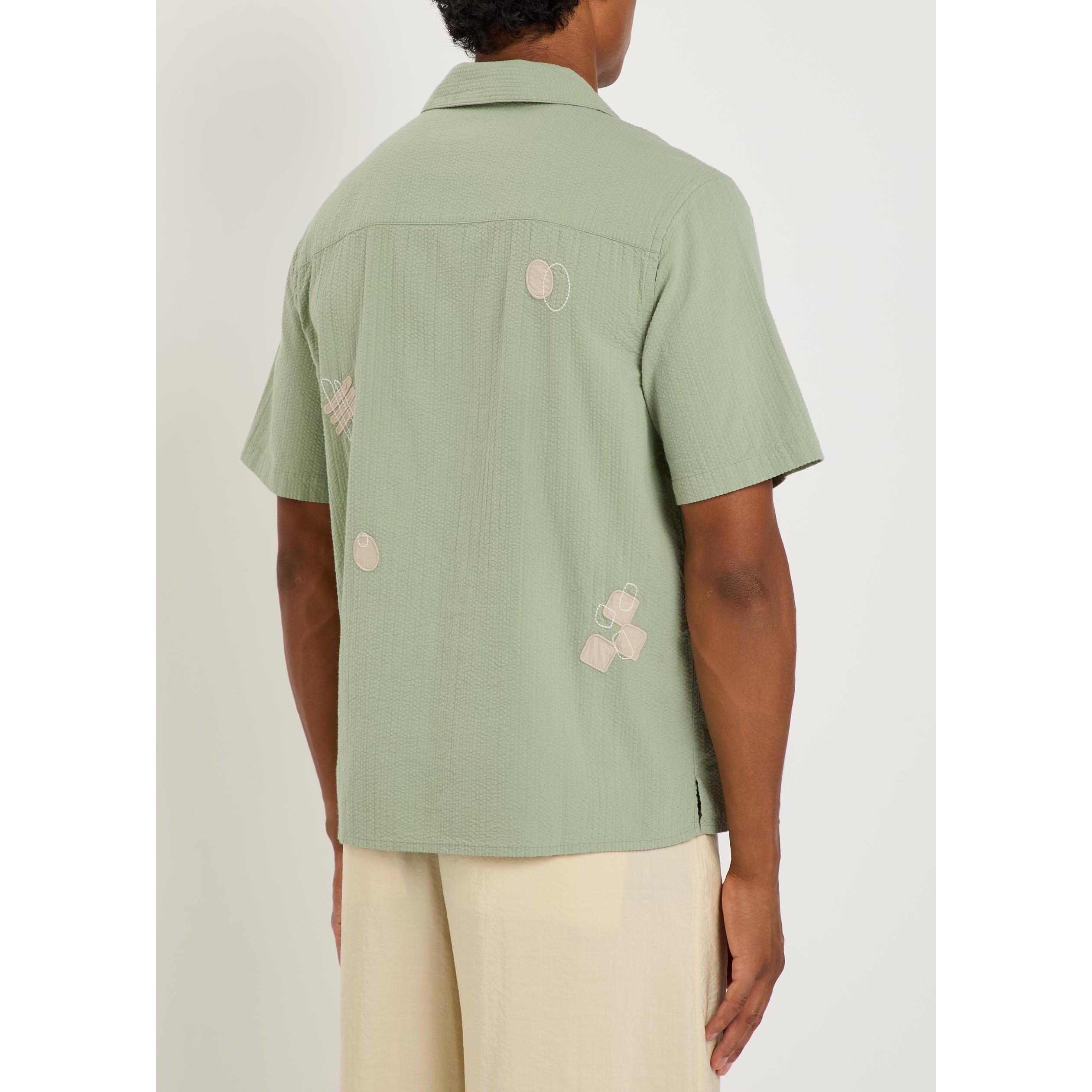 SAGE - Wax London - Men's Didcot Cotton Short-Sleeve Shirt - 3