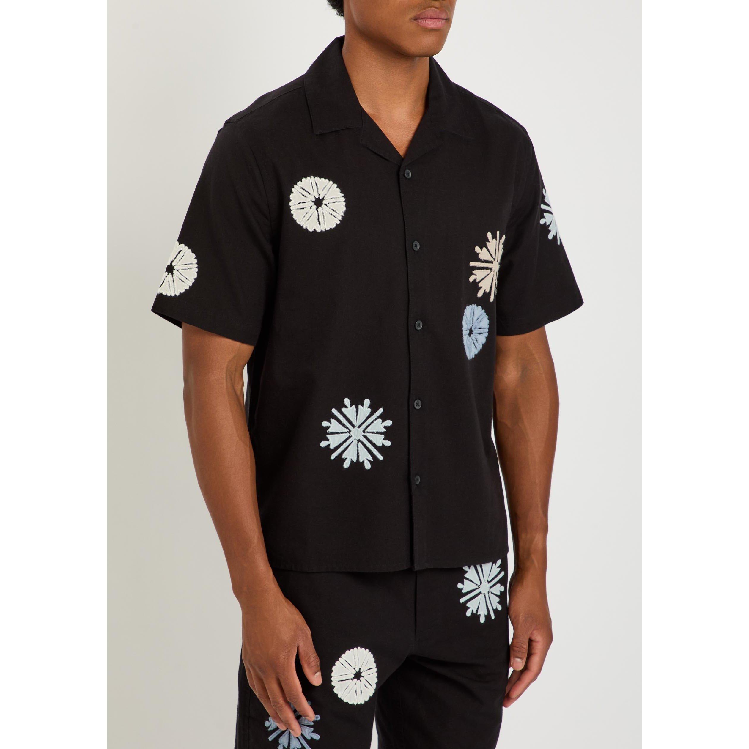 BLACK AND OTHER - Wax London - Men's Didcot Cotton Short-Sleeve Bowling Shirt - 2