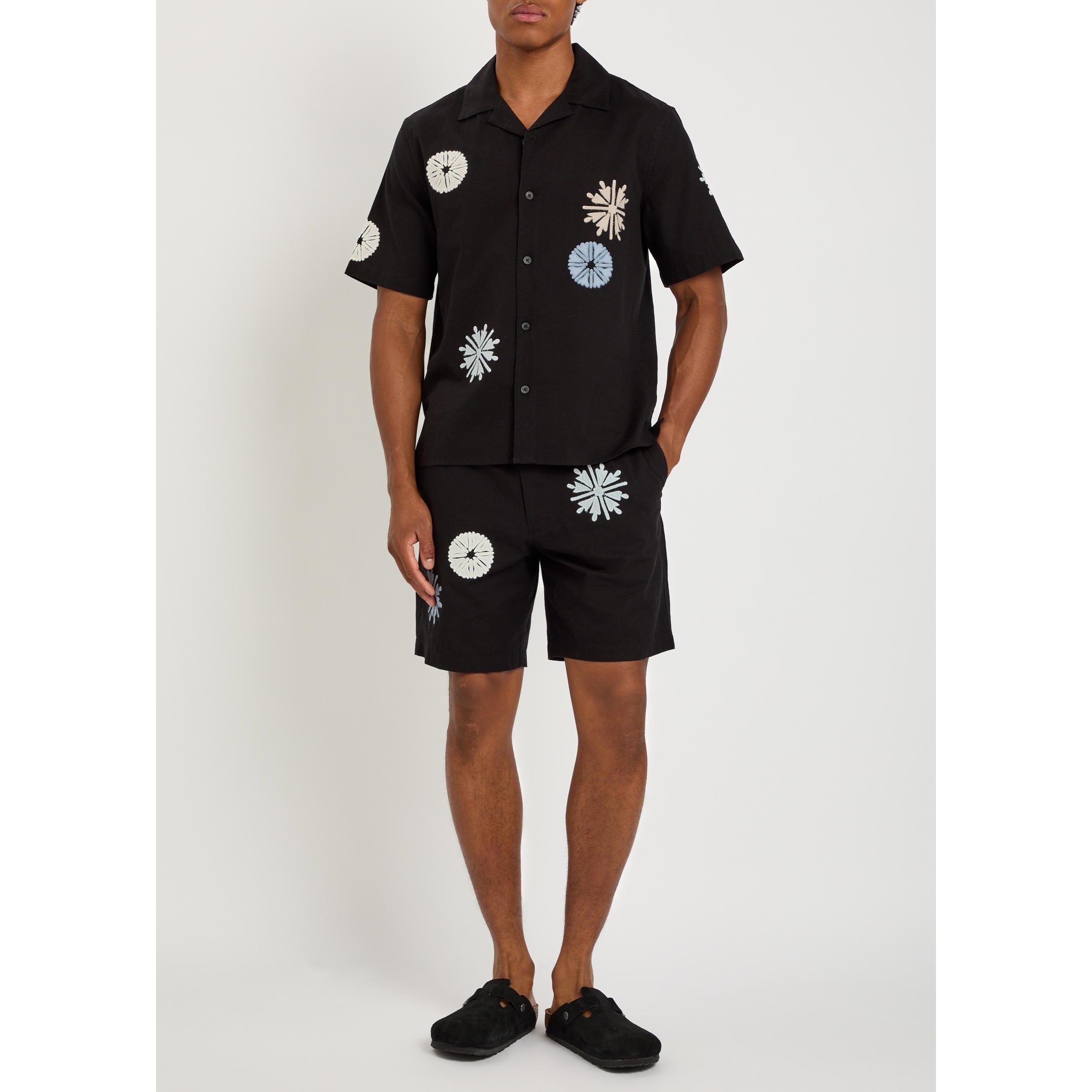 BLACK AND OTHER - Wax London - Men's Didcot Cotton Short-Sleeve Bowling Shirt - 5