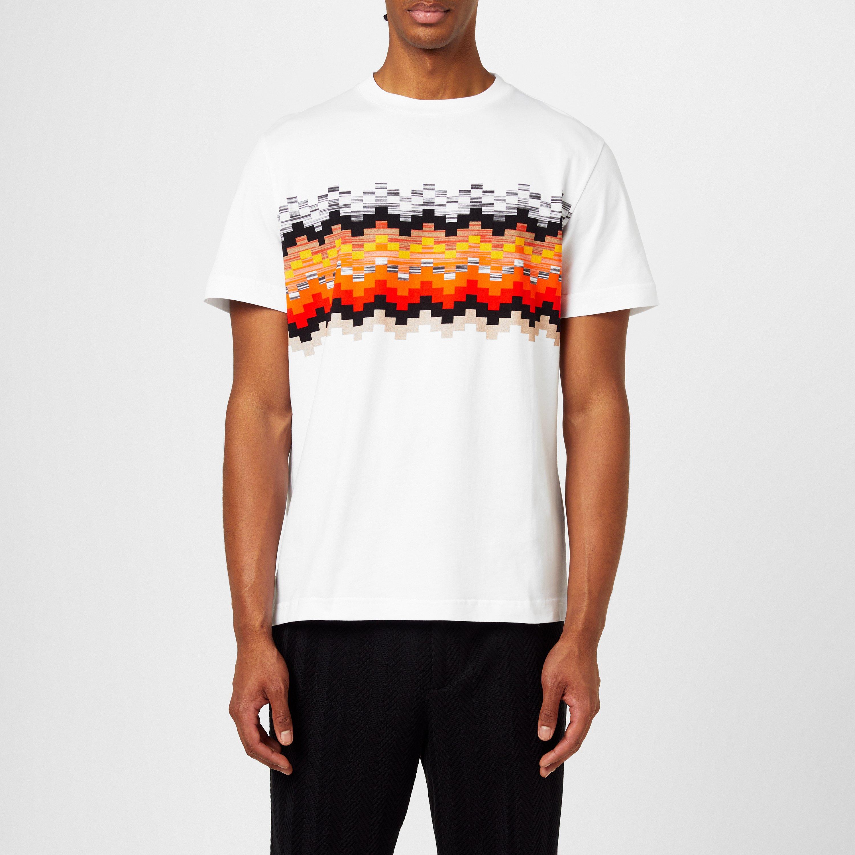 WHT ORG RED - Missoni - Pixel Zag Tee - 3