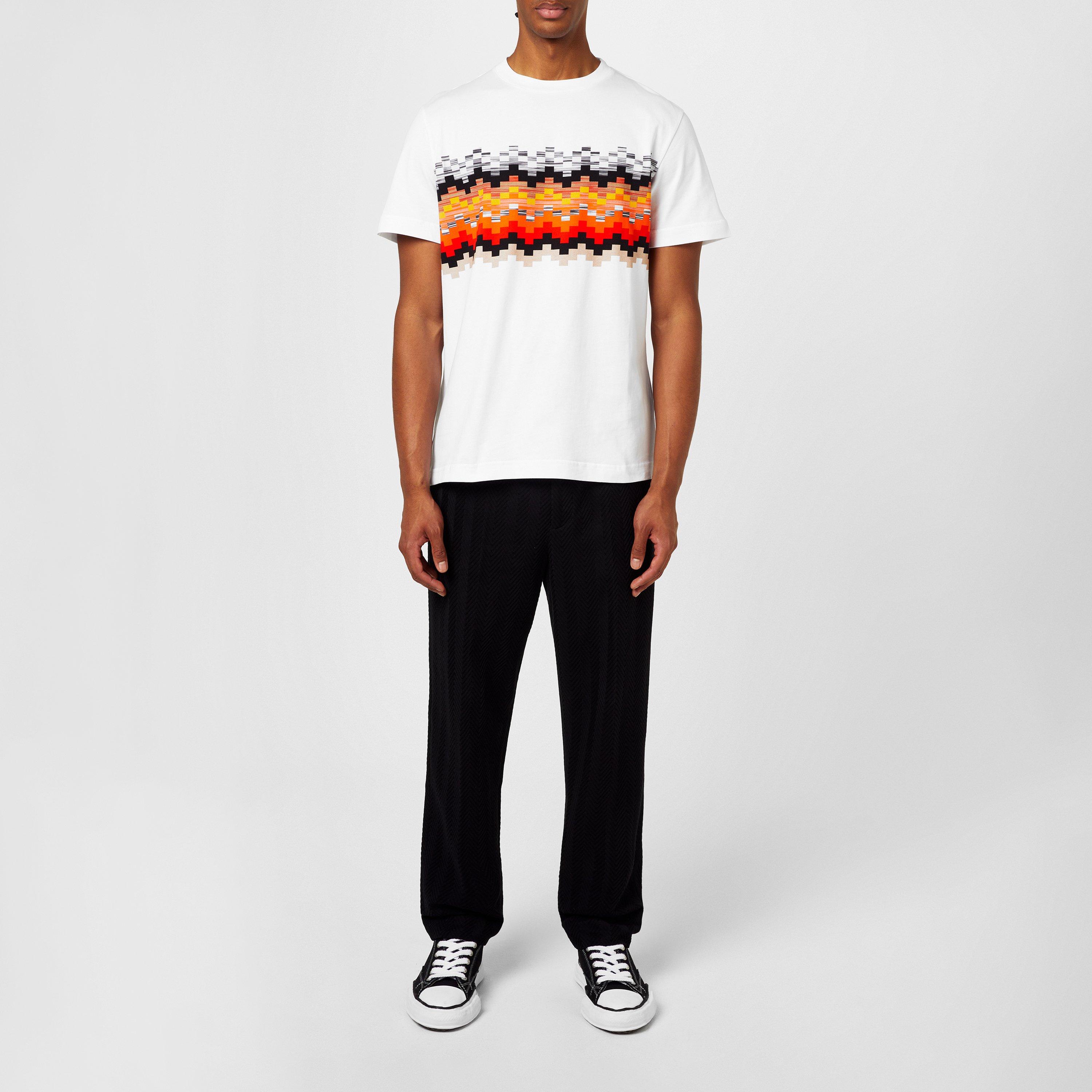 WHT ORG RED - Missoni - Pixel Zag Tee - 5