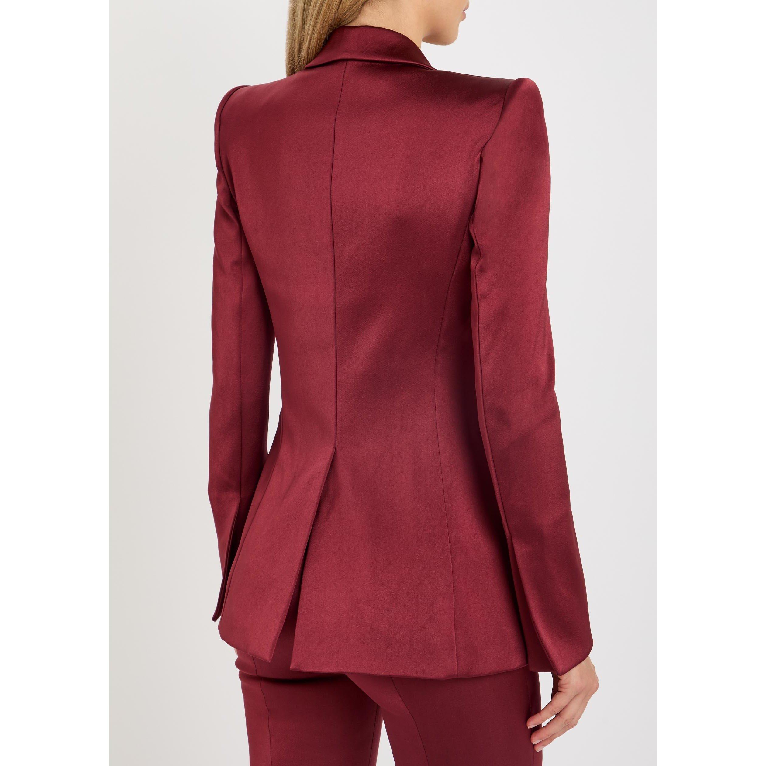 DARK RED - Galvan - BLZ SCULPTED BLAZER - 3