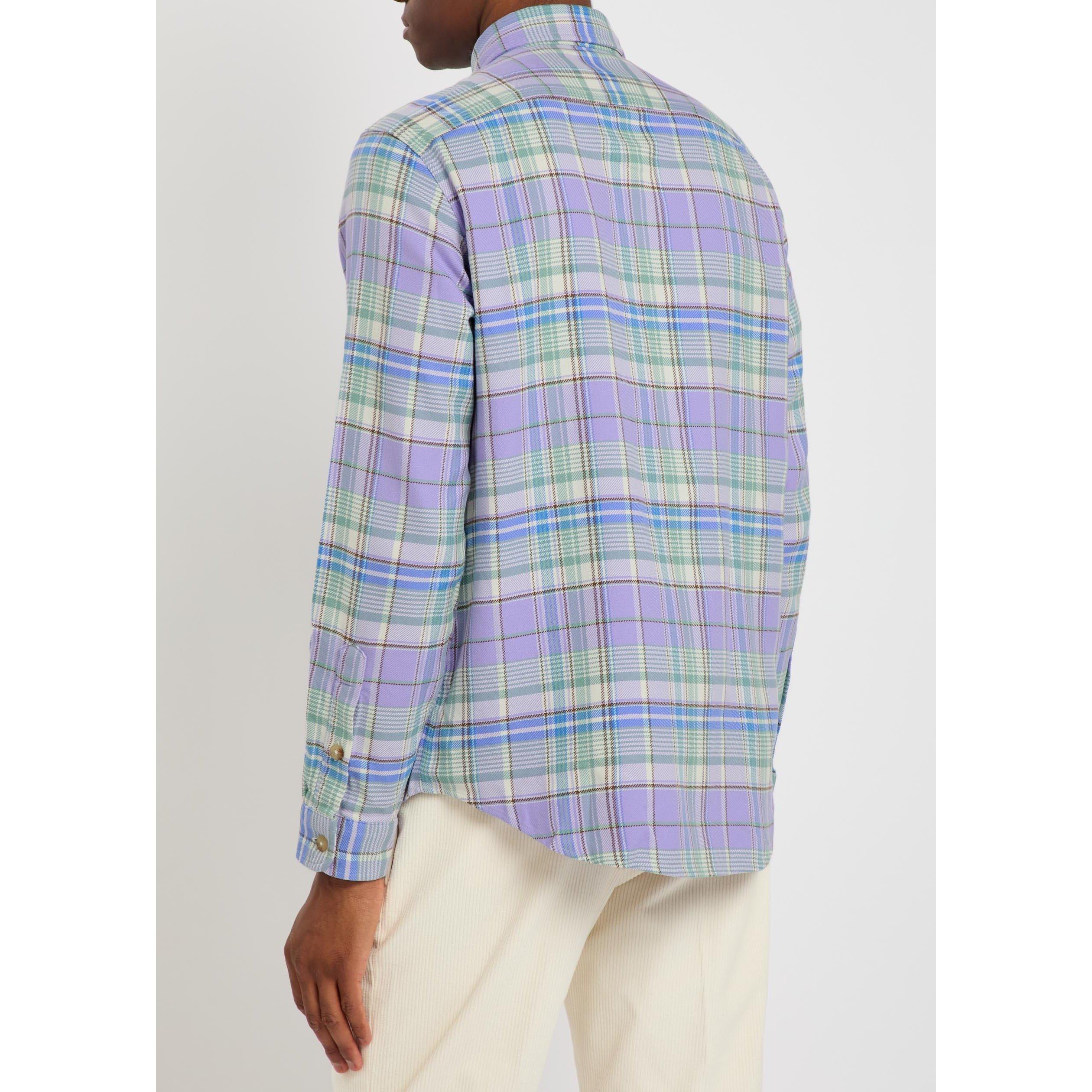 GREEN AND OTHER - Polo Ralph Lauren - Men's Check Cotton Long-Sleeve Shirt - 3