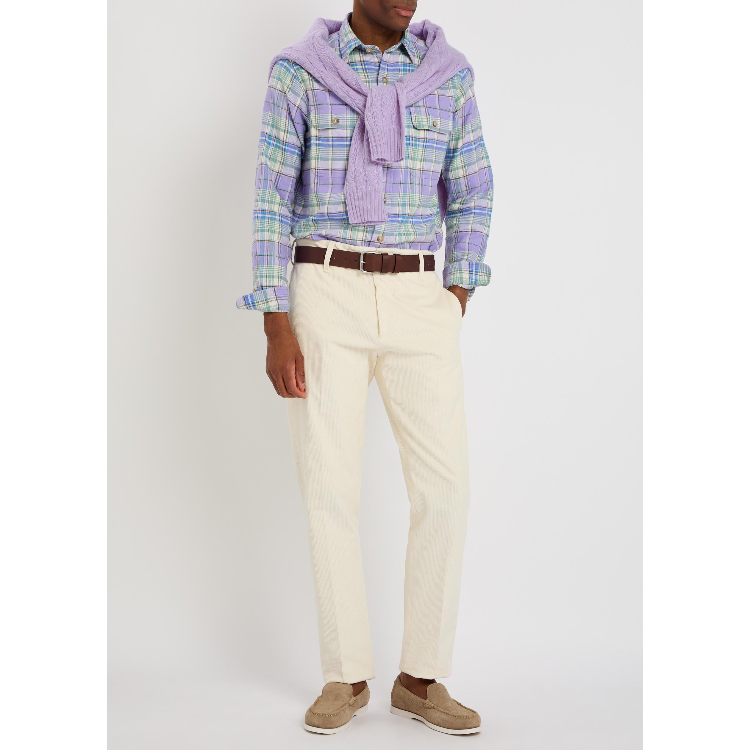 GREEN AND OTHER - Polo Ralph Lauren - Men's Check Cotton Long-Sleeve Shirt - 5