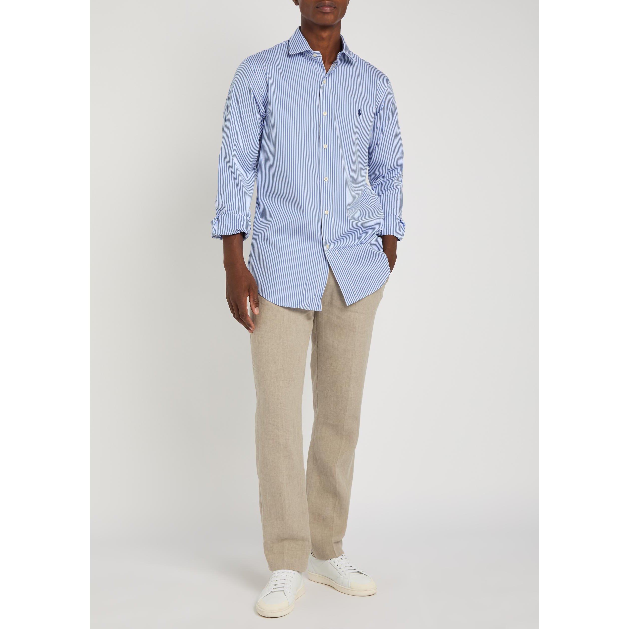 BLUE AND OTHER - Polo Ralph Lauren - Men's Striped Cotton Long-Sleeve Shirt - 5