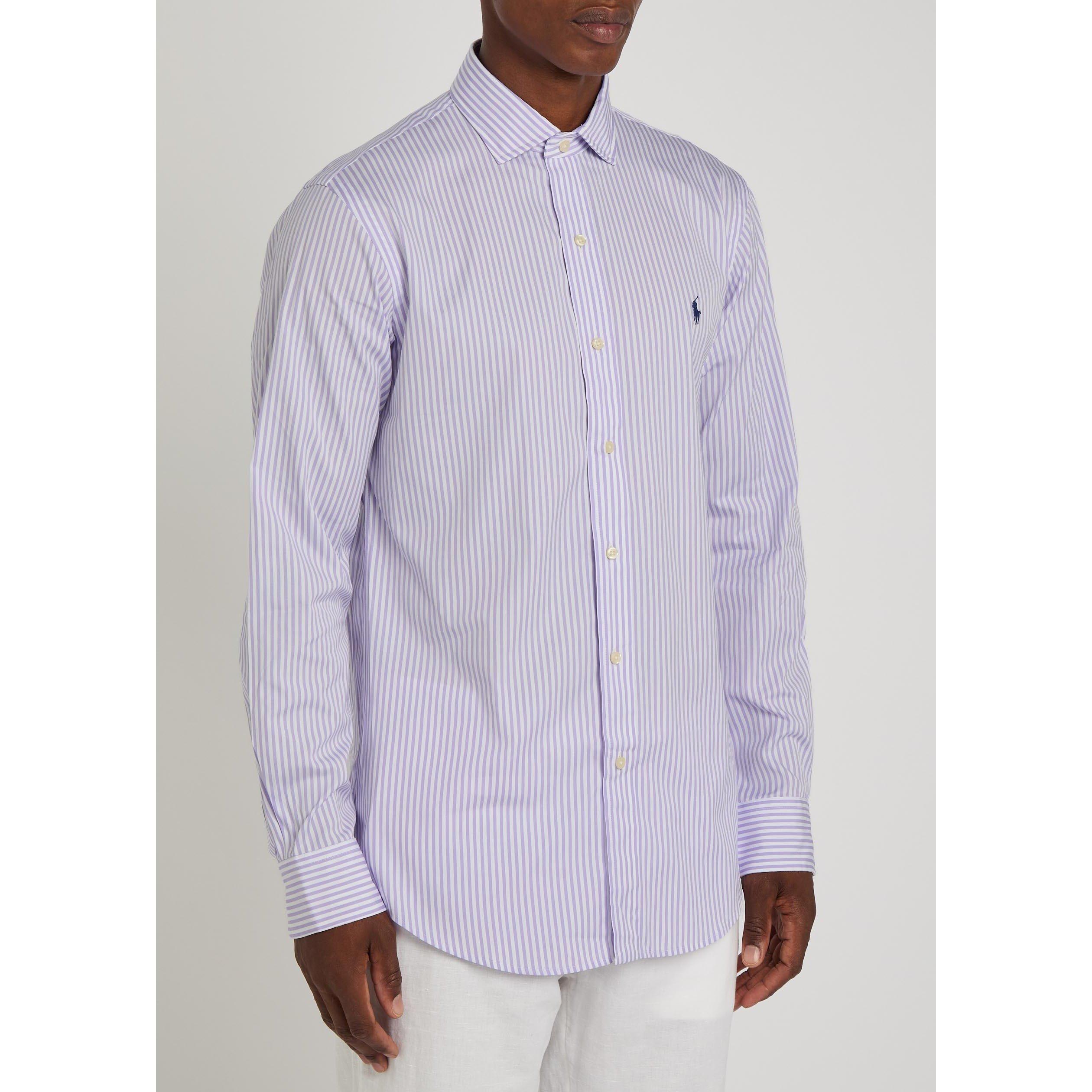 BLUE AND OTHER - Polo Ralph Lauren - Men's Striped Cotton Long-Sleeve Shirt - 2