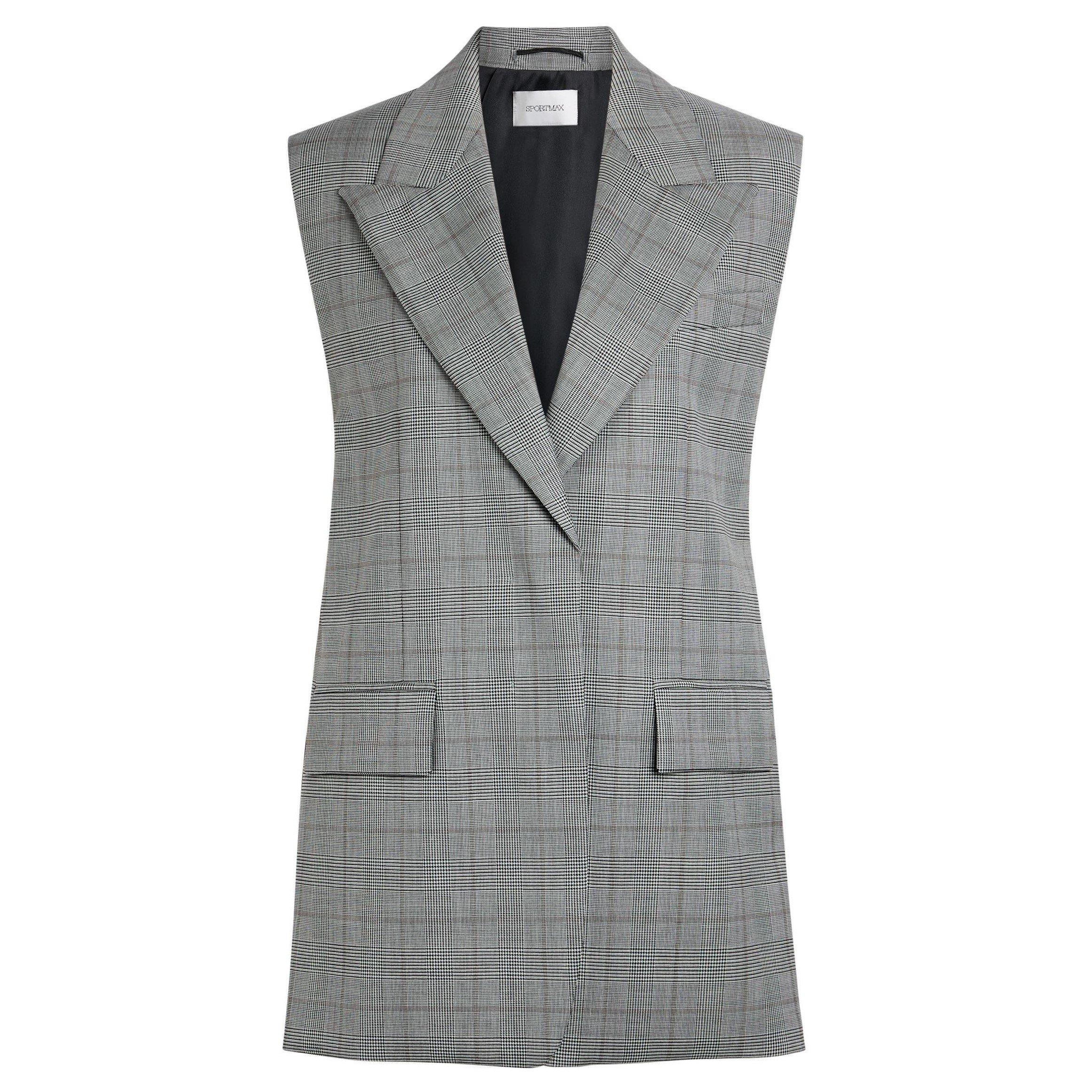 GREY - Sportmax - Women's Wool Sleeveless Blazer - 1