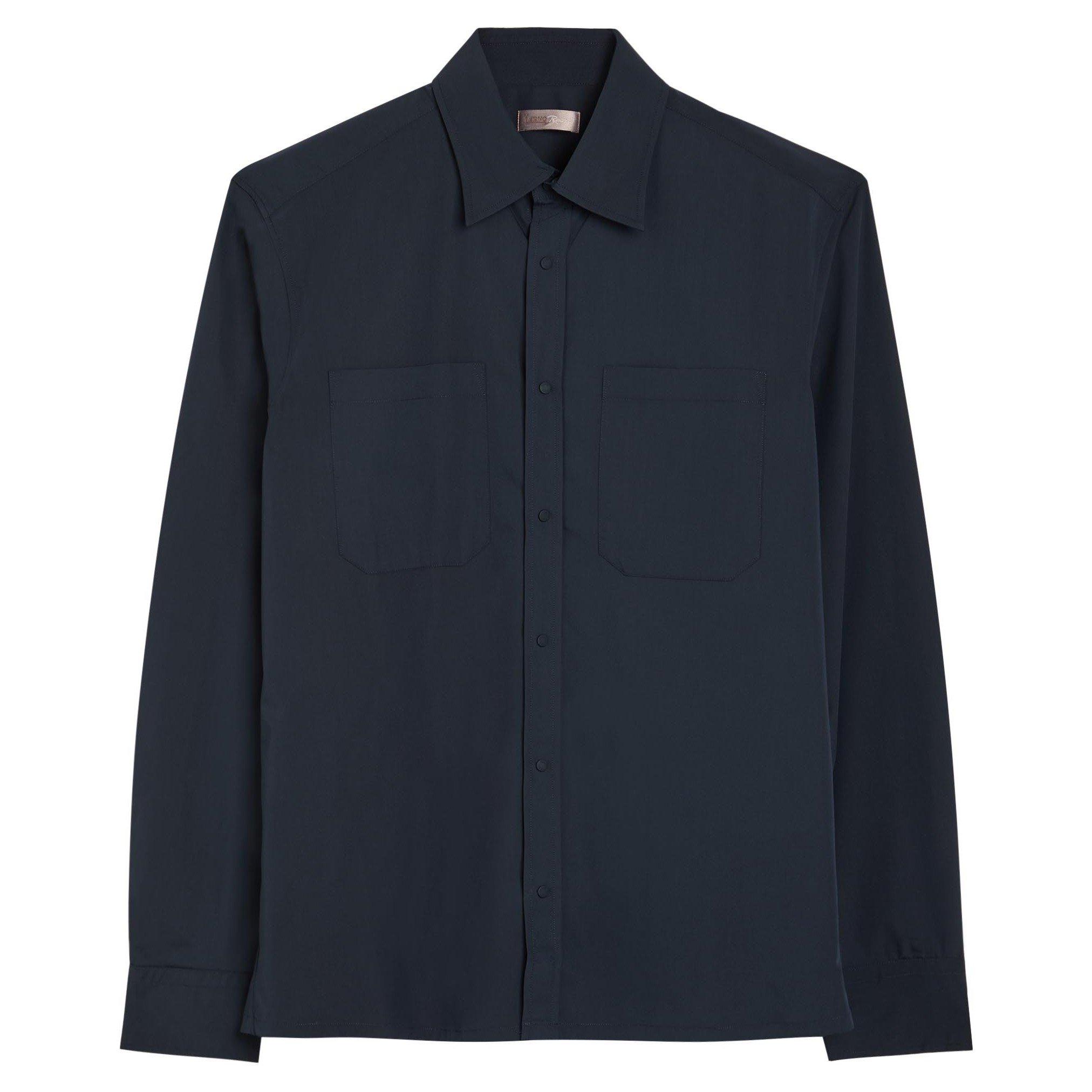 NAVY - Herno - HER LS COLLAR SHIRT