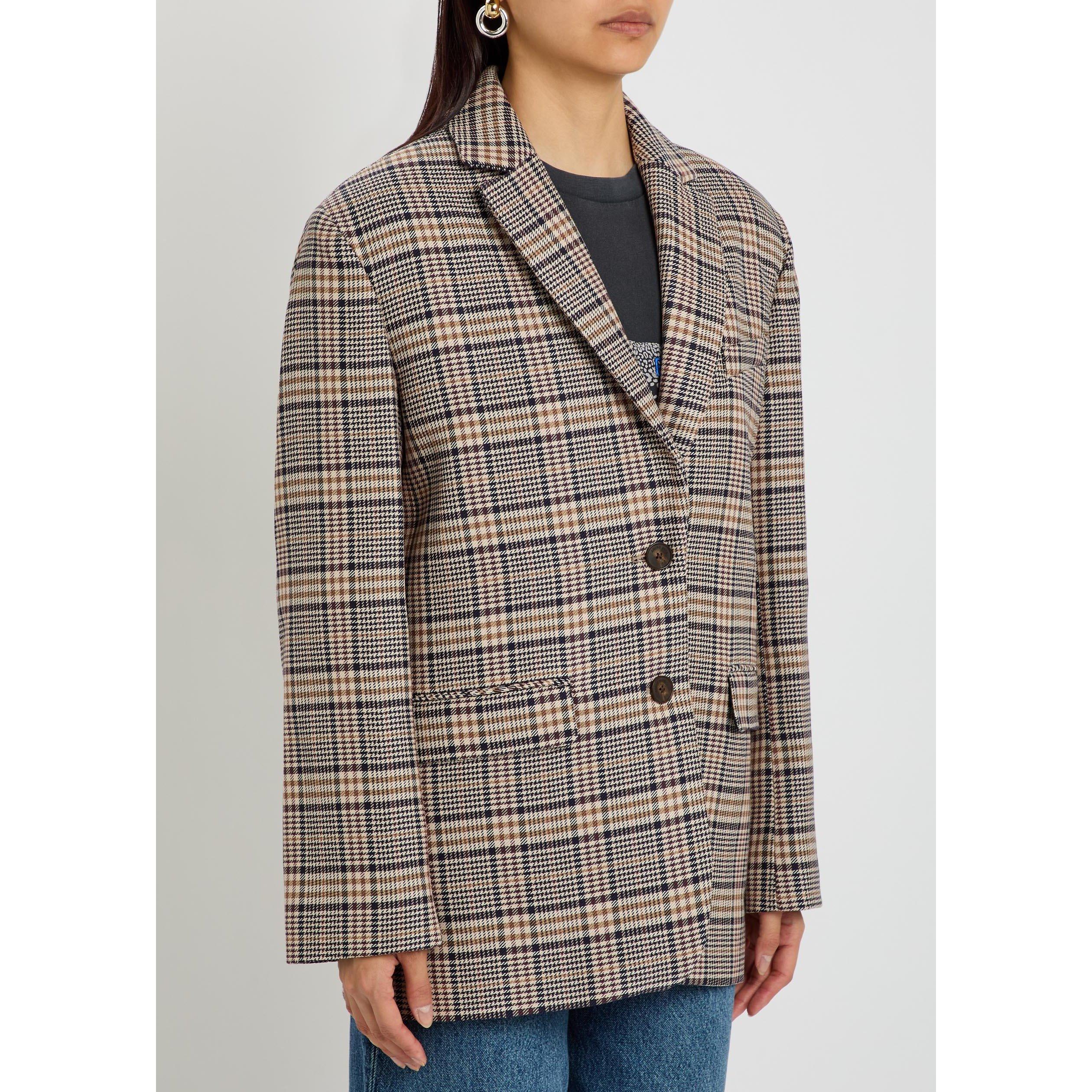 MULTICOLOURED - Anine Bing - Women's Quinn Check Oversized-Fit Blazer - 2