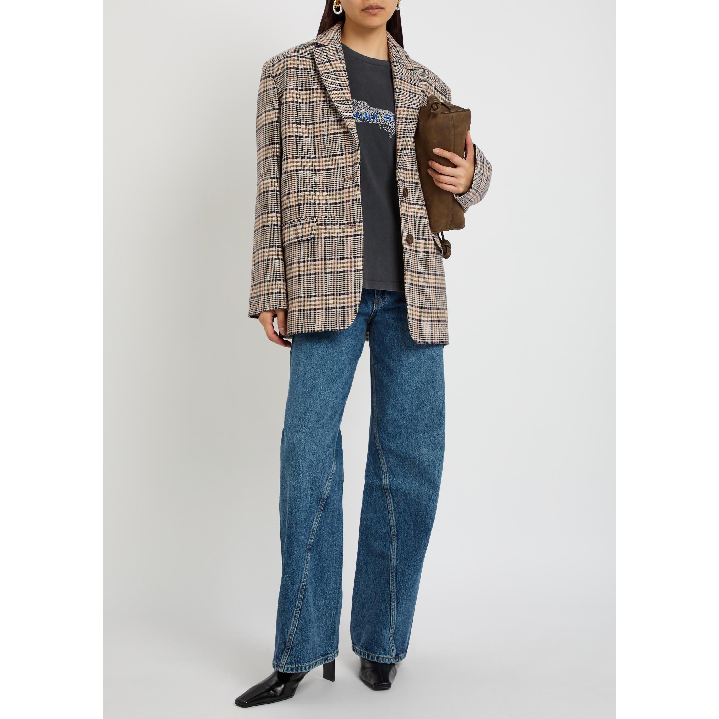 MULTICOLOURED - Anine Bing - Women's Quinn Check Oversized-Fit Blazer - 5