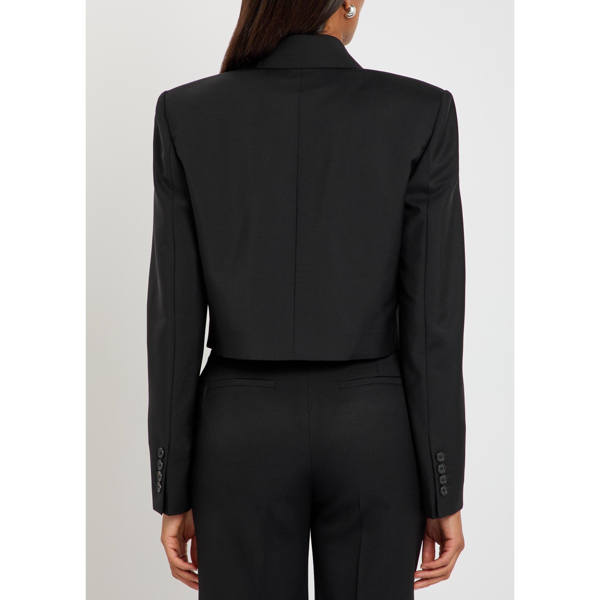 BLACK - GIVENCHY - Women's Cropped Tailoring Wool Oversized Blazer - 3