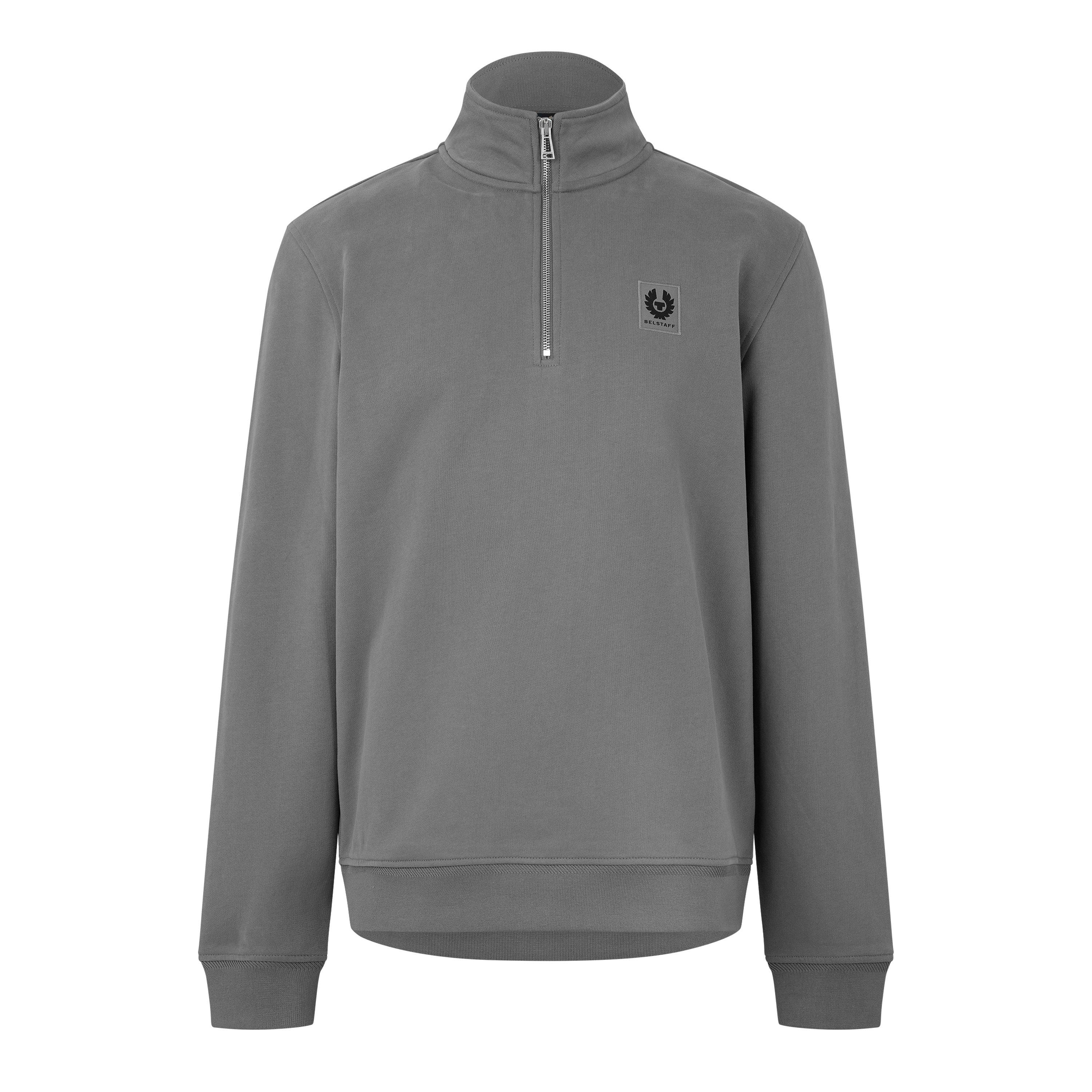 Belstaff Quarter Zip Sweatshirt - Atlantic Grey - Size 3XL