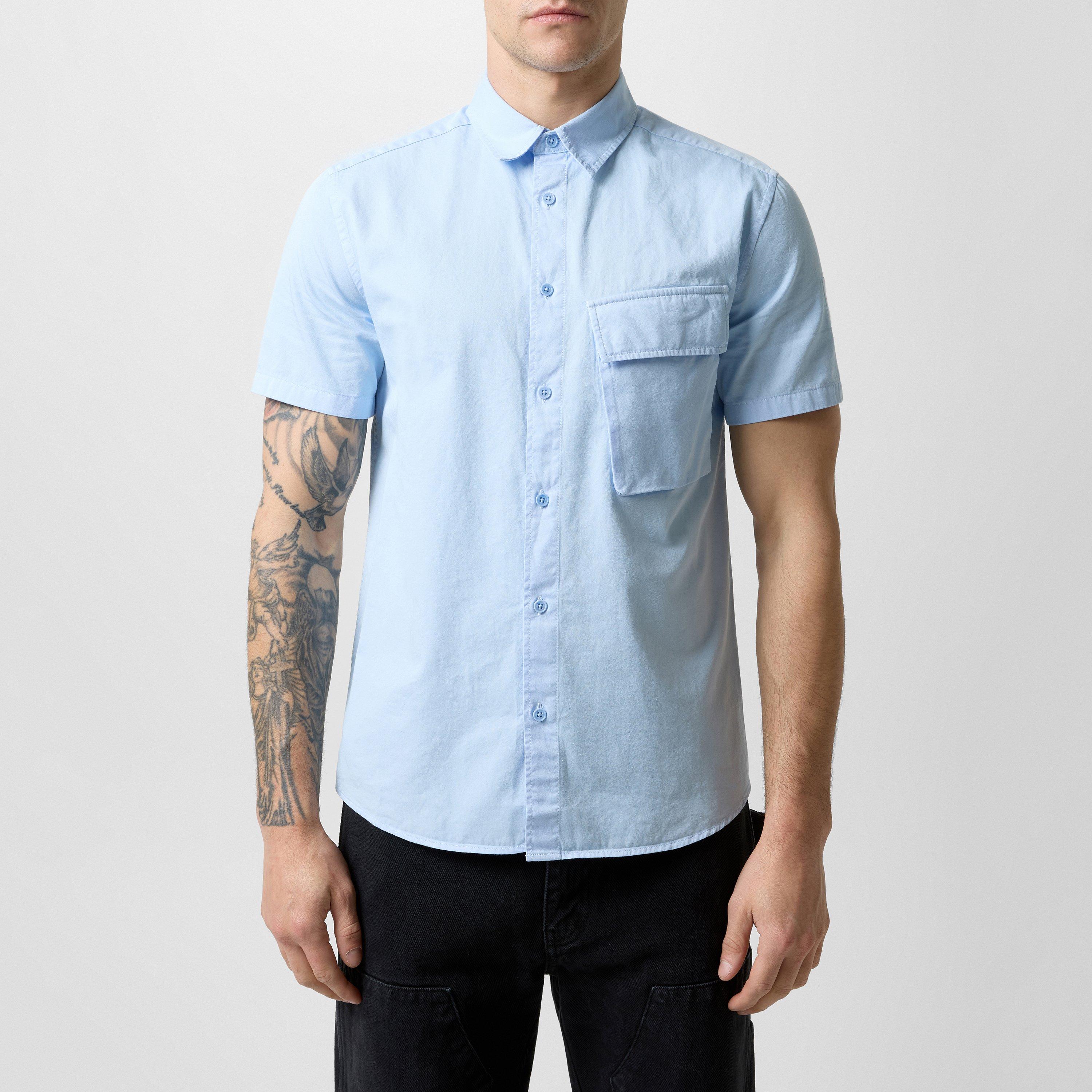 Sky Blue - Belstaff - Scale Short Sleeve Shirt Mens - 3