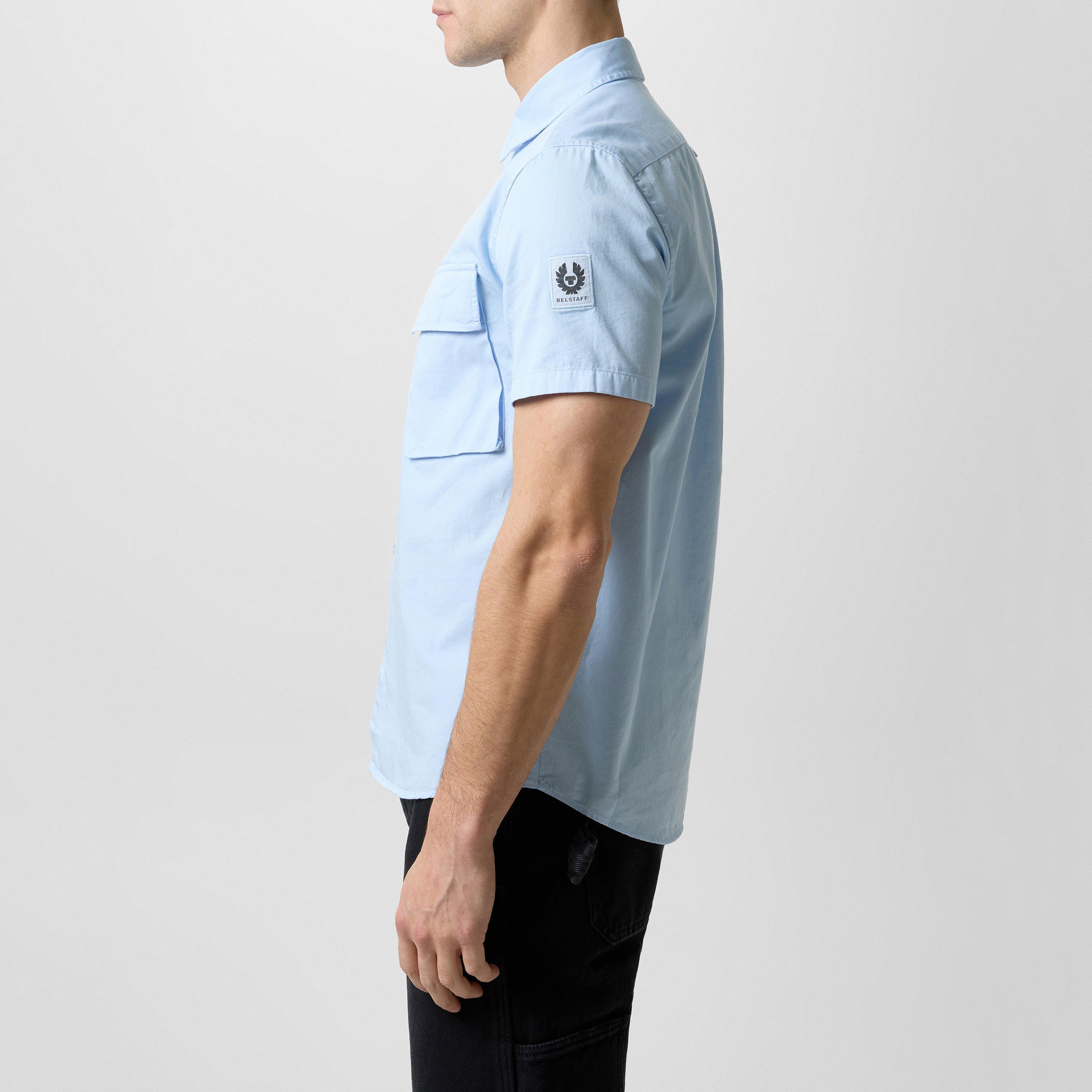 Sky Blue - Belstaff - Scale Short Sleeve Shirt Mens - 5