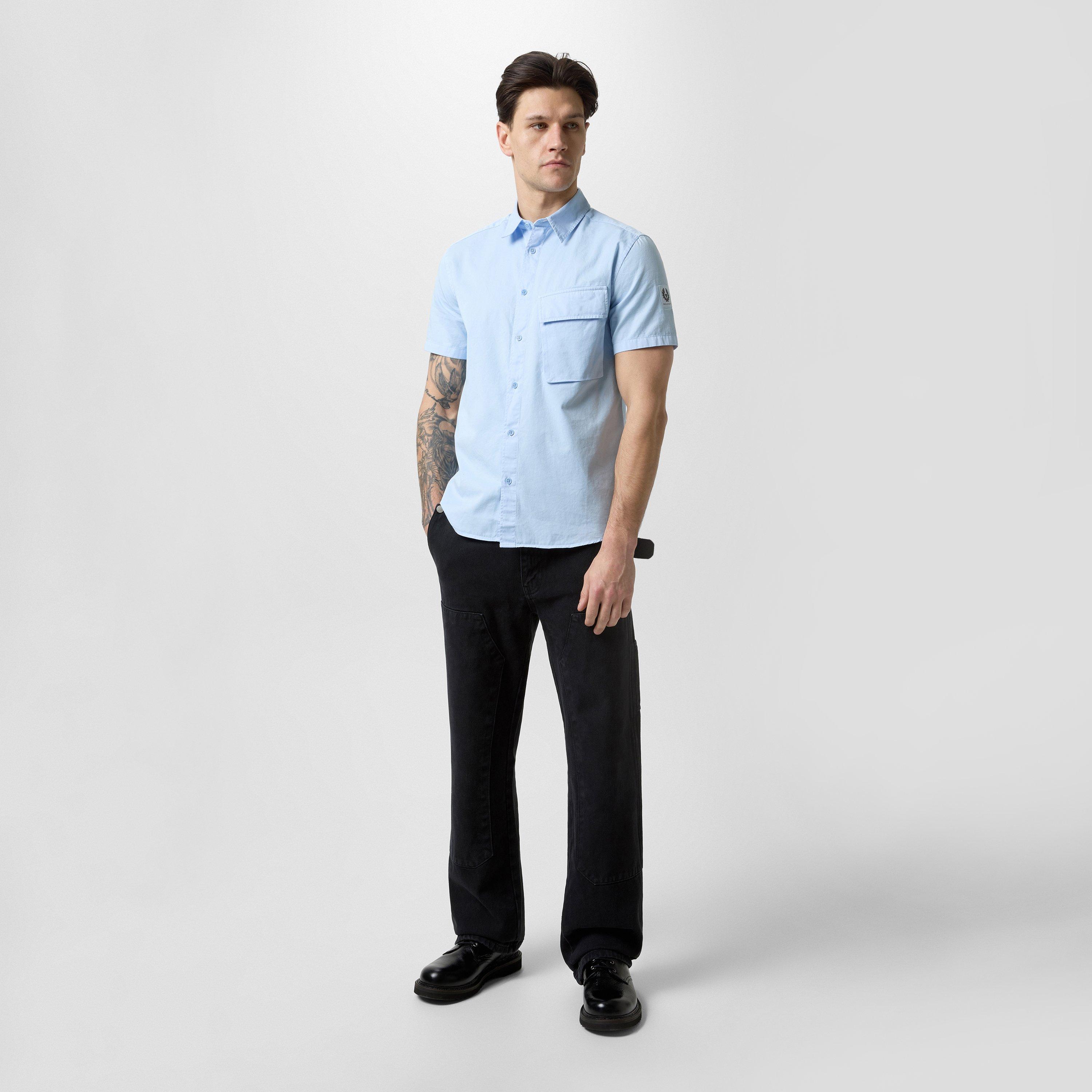 Sky Blue - Belstaff - Scale Short Sleeve Shirt Mens - 6