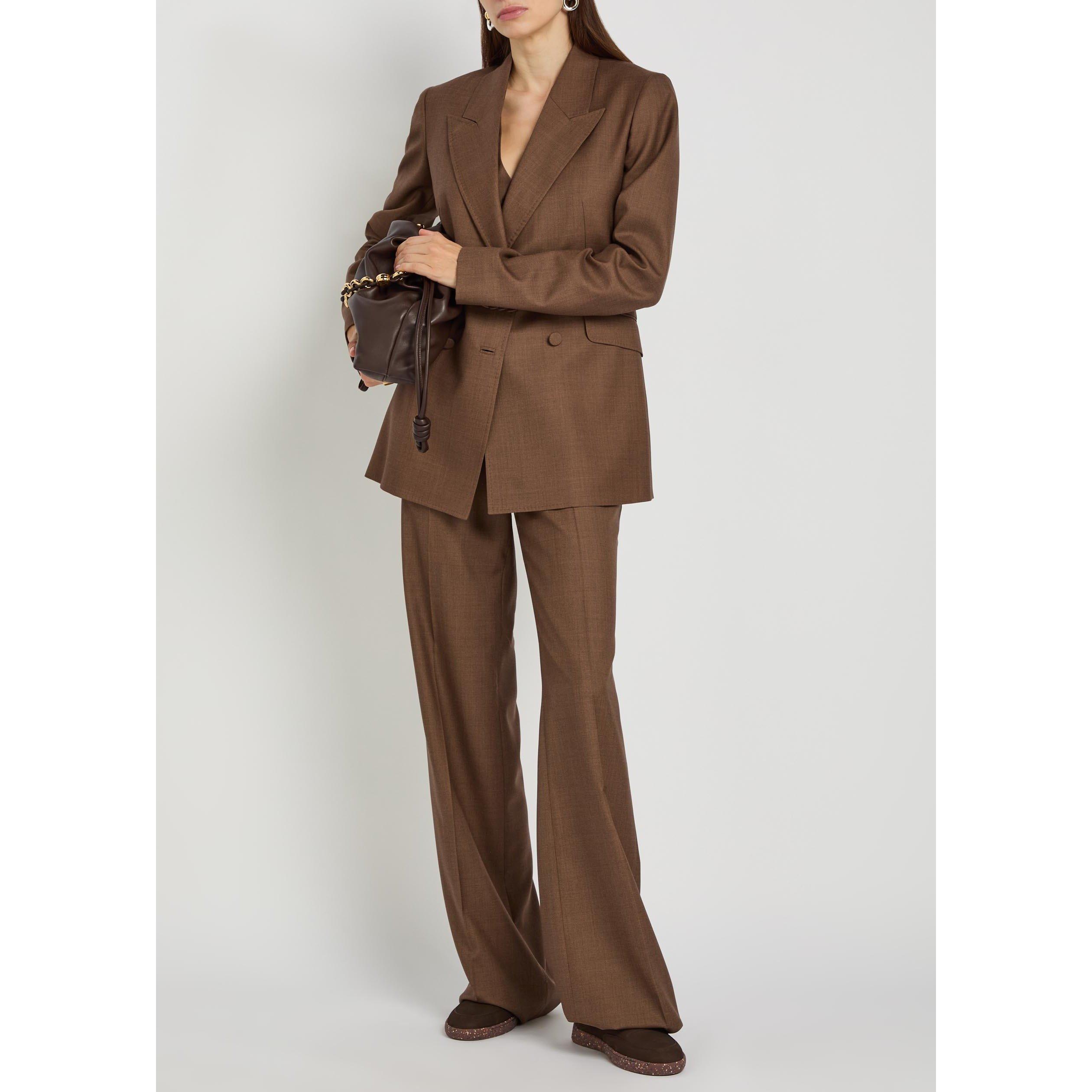BROWN - Gabriela Hearst - Women's Angela Double-Breasted Wool Blazer - 5