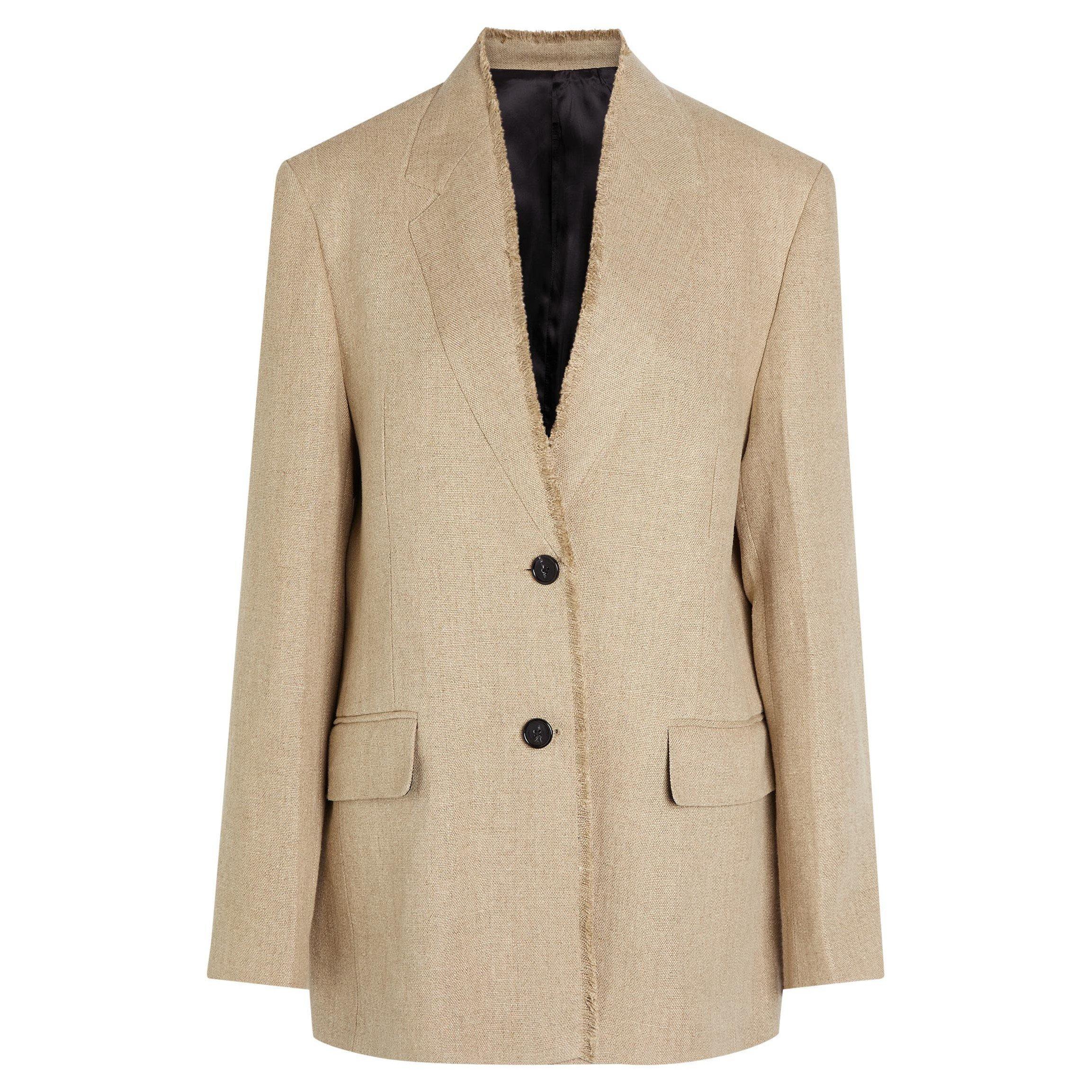 BEIGE - Toteme - Women's Raw Lapel Linen Suit Jacket - 1