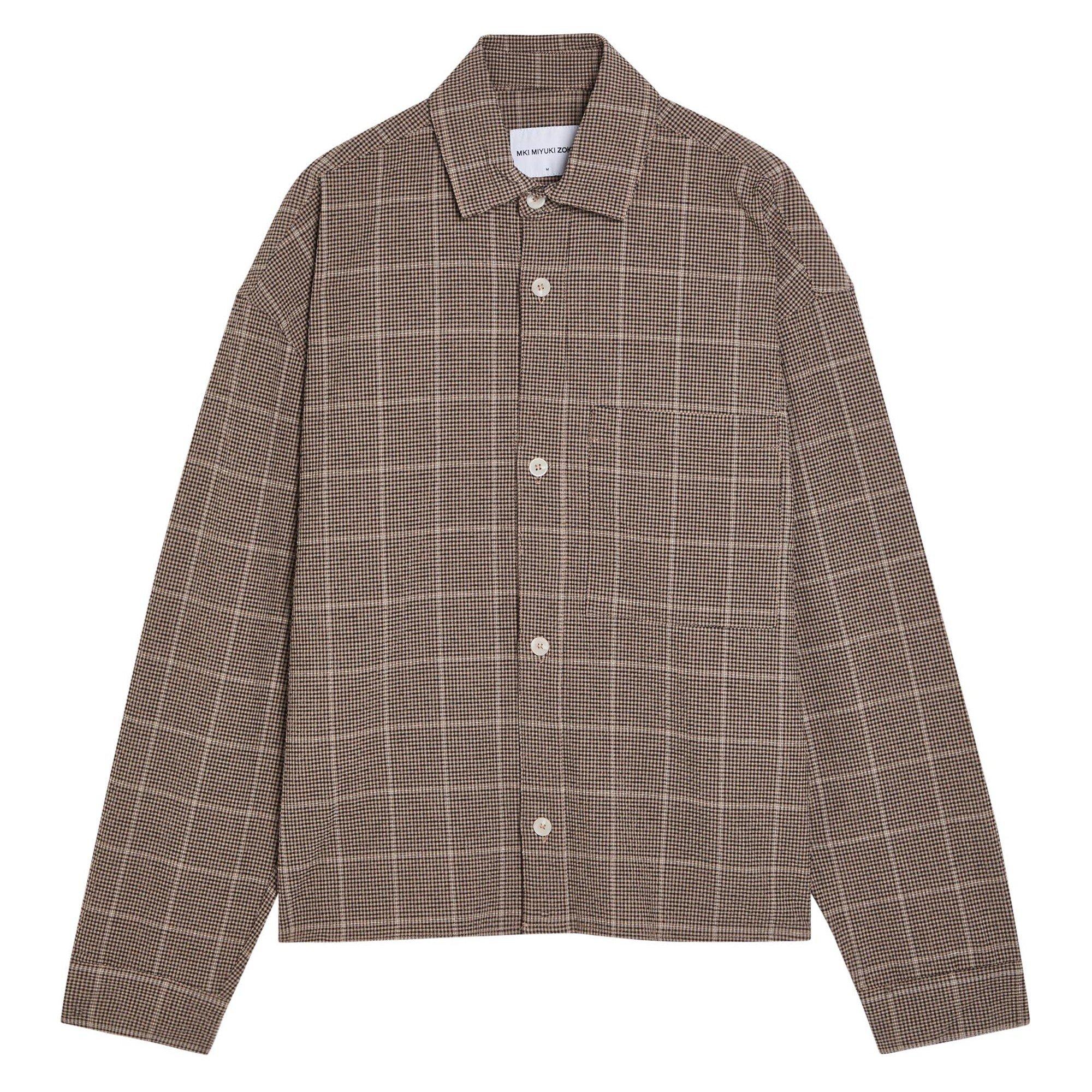BROWN - MKI MIYUKI ZOKU - MKI CHECK BOX DRESS SHIRT