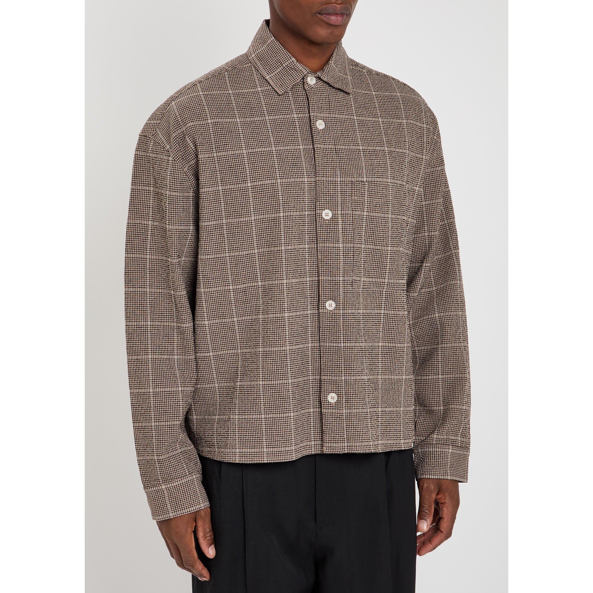 BROWN - MKI MIYUKI ZOKU - Men's Check Oversized-Fit Shirt - 2