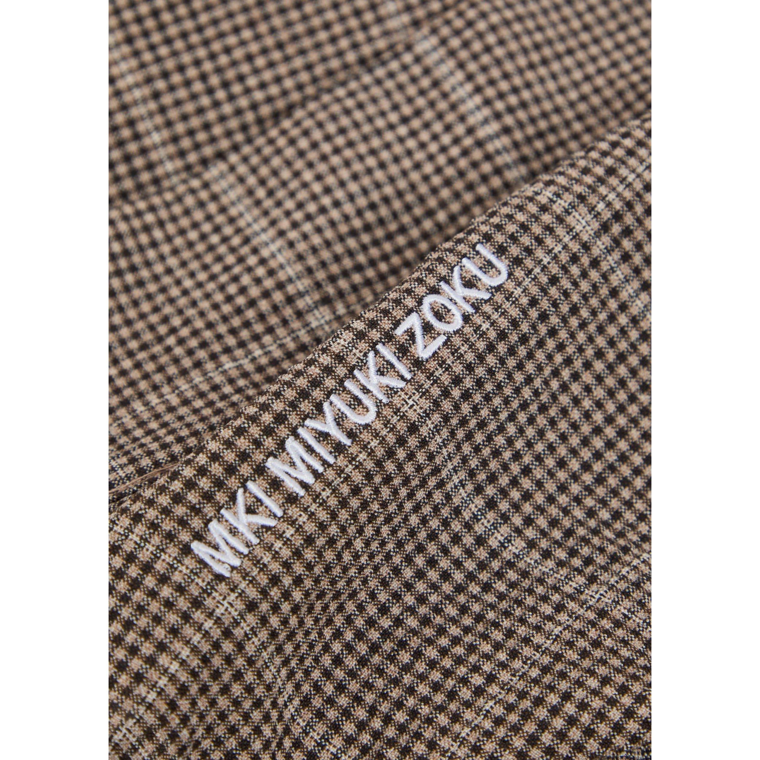 BROWN - MKI MIYUKI ZOKU - Men's Check Long-Sleeve Oversized-Fit Tracksuit Top - 4