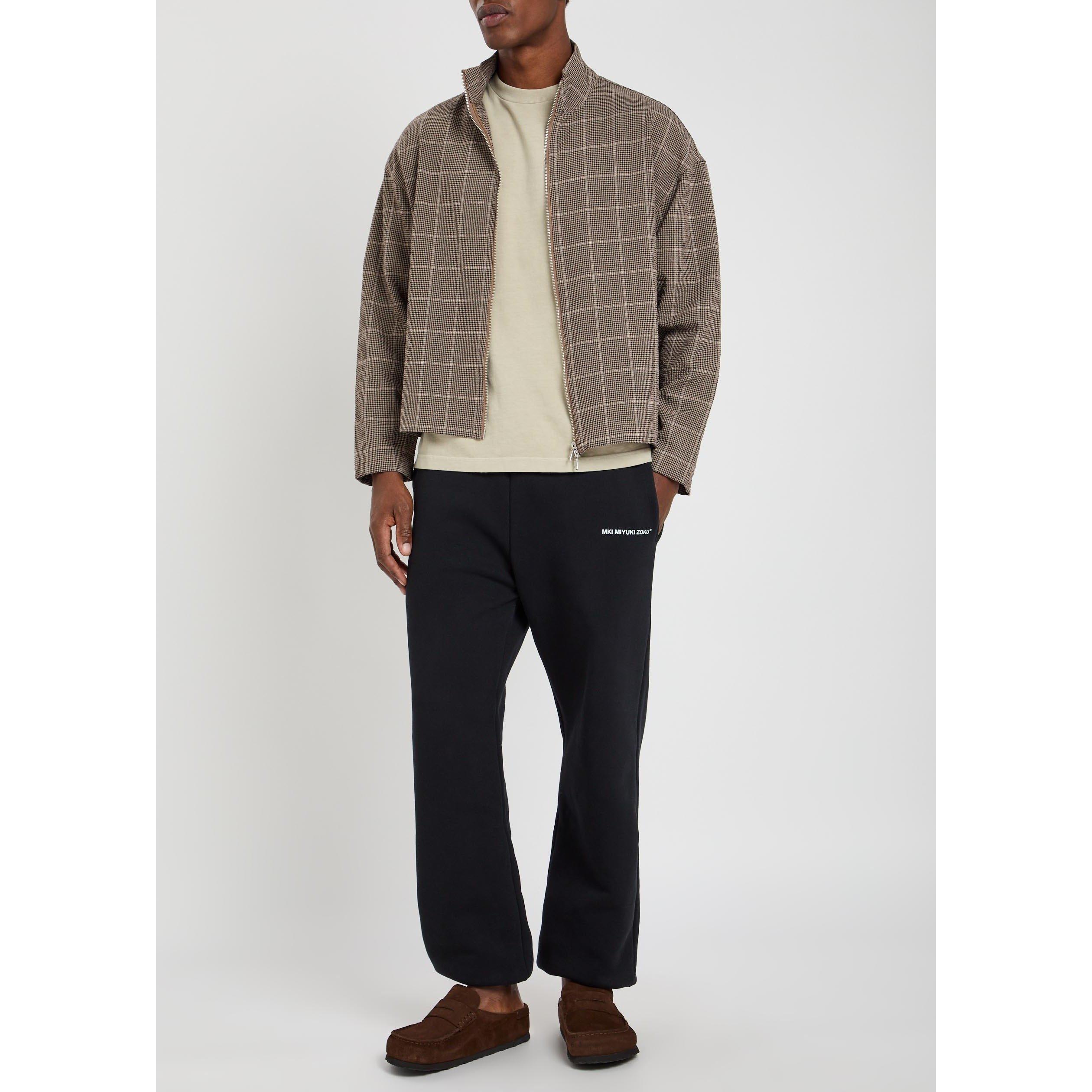 BROWN - MKI MIYUKI ZOKU - Men's Check Long-Sleeve Oversized-Fit Tracksuit Top - 5