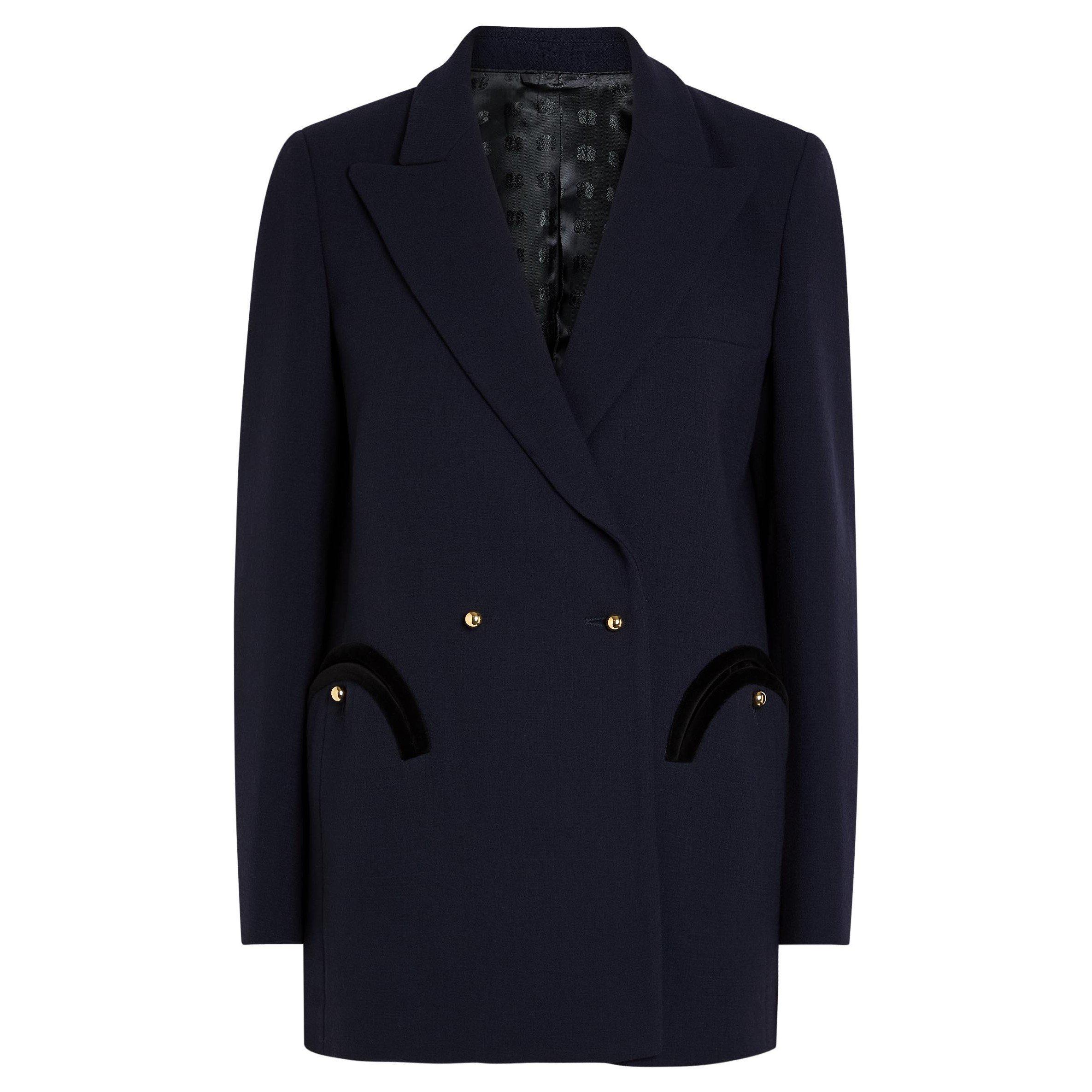 NAVY - Blaze Milano - Women's Resolute Everyday Wool Double-Breasted Blazer - 1