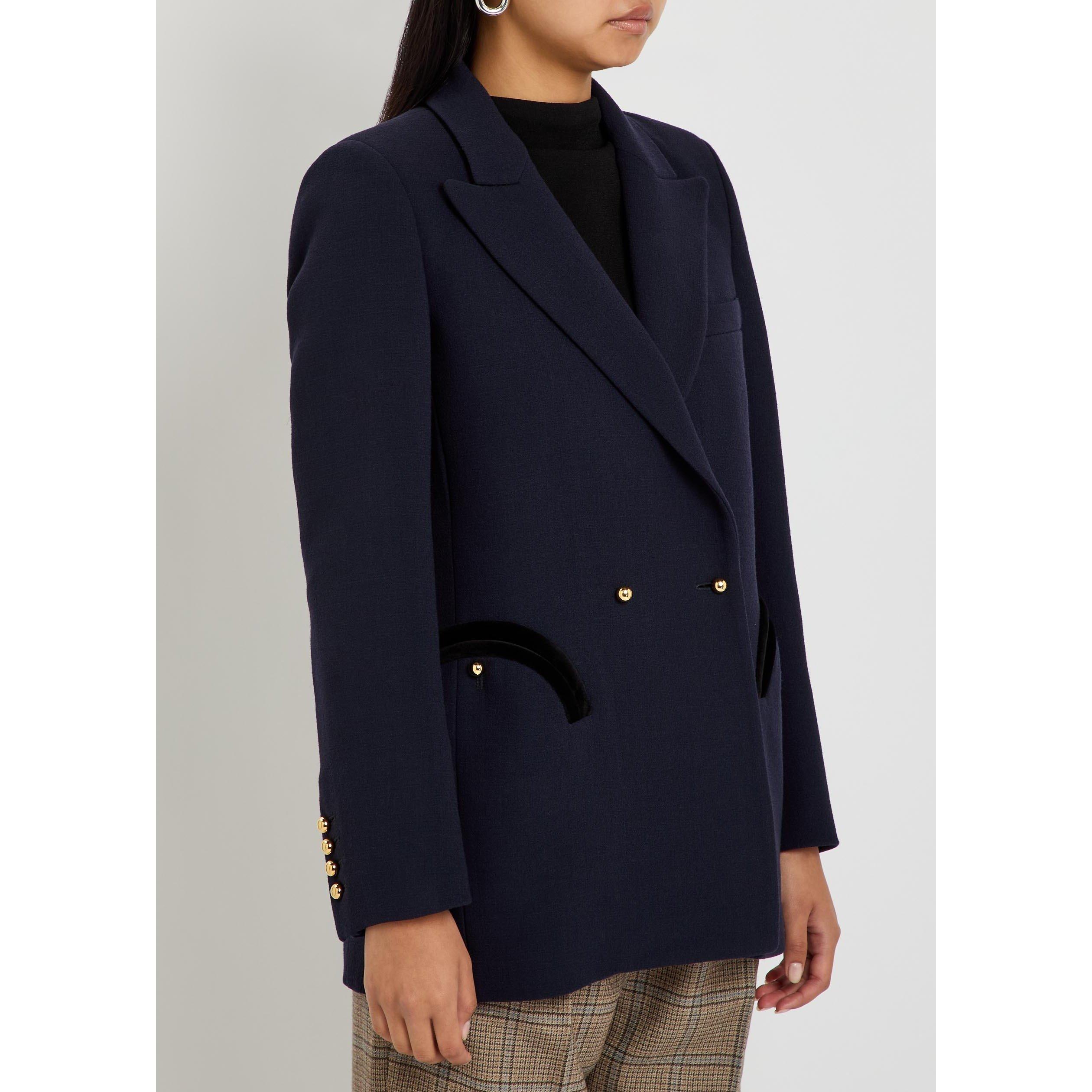 NAVY - Blaze Milano - Women's Resolute Everyday Wool Double-Breasted Blazer - 2