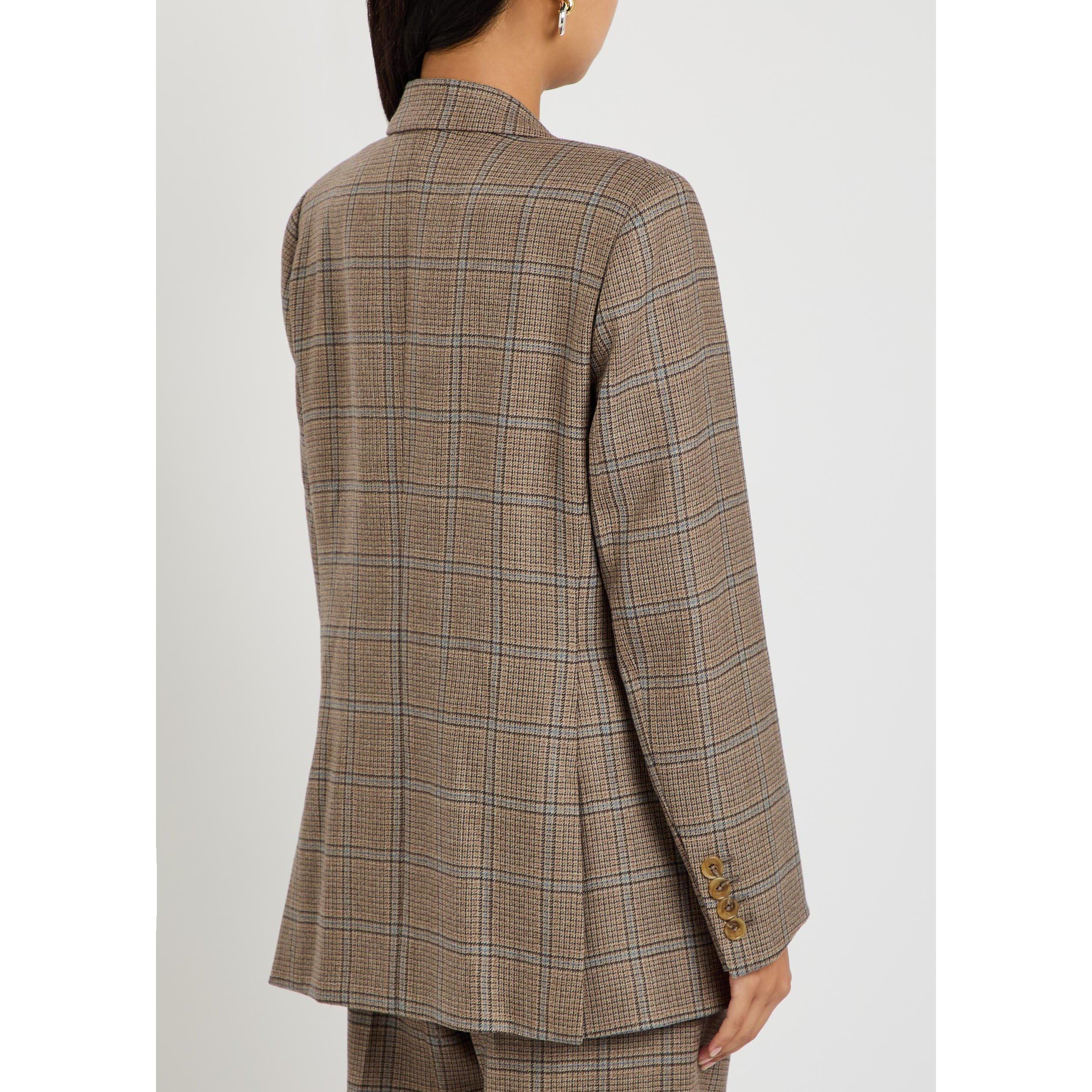 BEIGE - Blaze Milano - Women's Saona Everynight Check Wool Double-Breasted Blazer - 3
