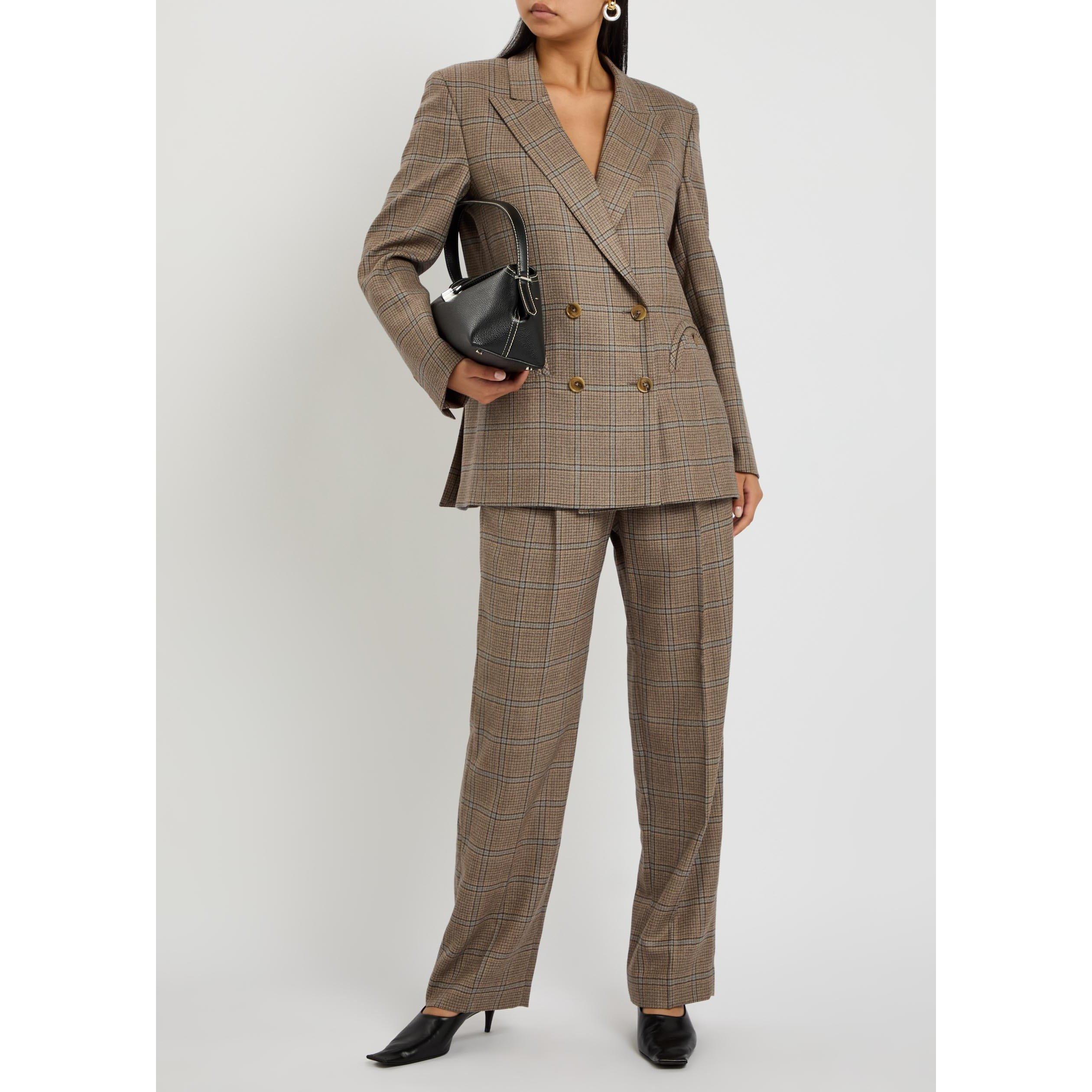 BEIGE - Blaze Milano - Women's Saona Everynight Check Wool Double-Breasted Blazer - 5