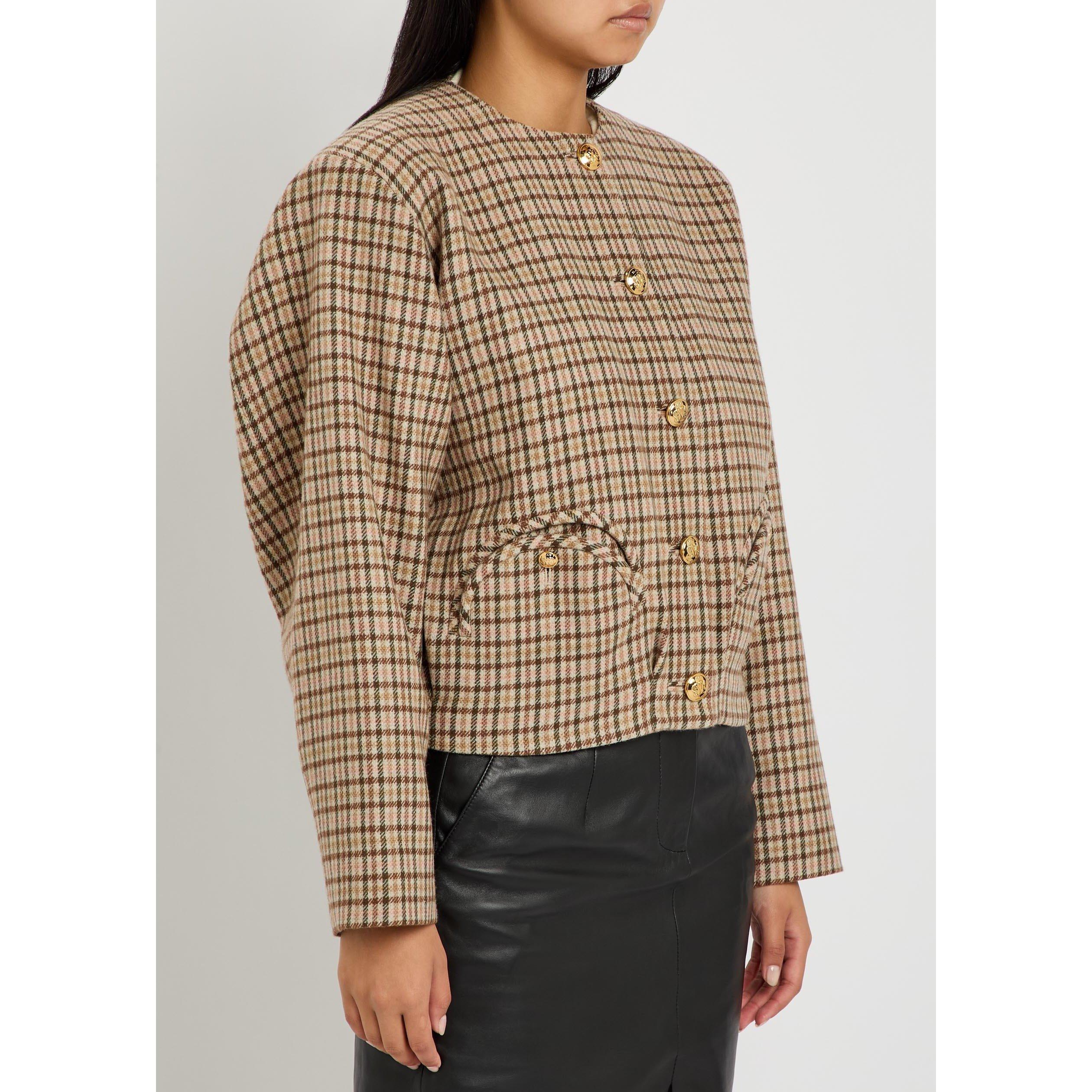 BROWN AND OTHER - Blaze Milano - Women's Agape Altai Wool Cashmere Blend Check Blazer - 2