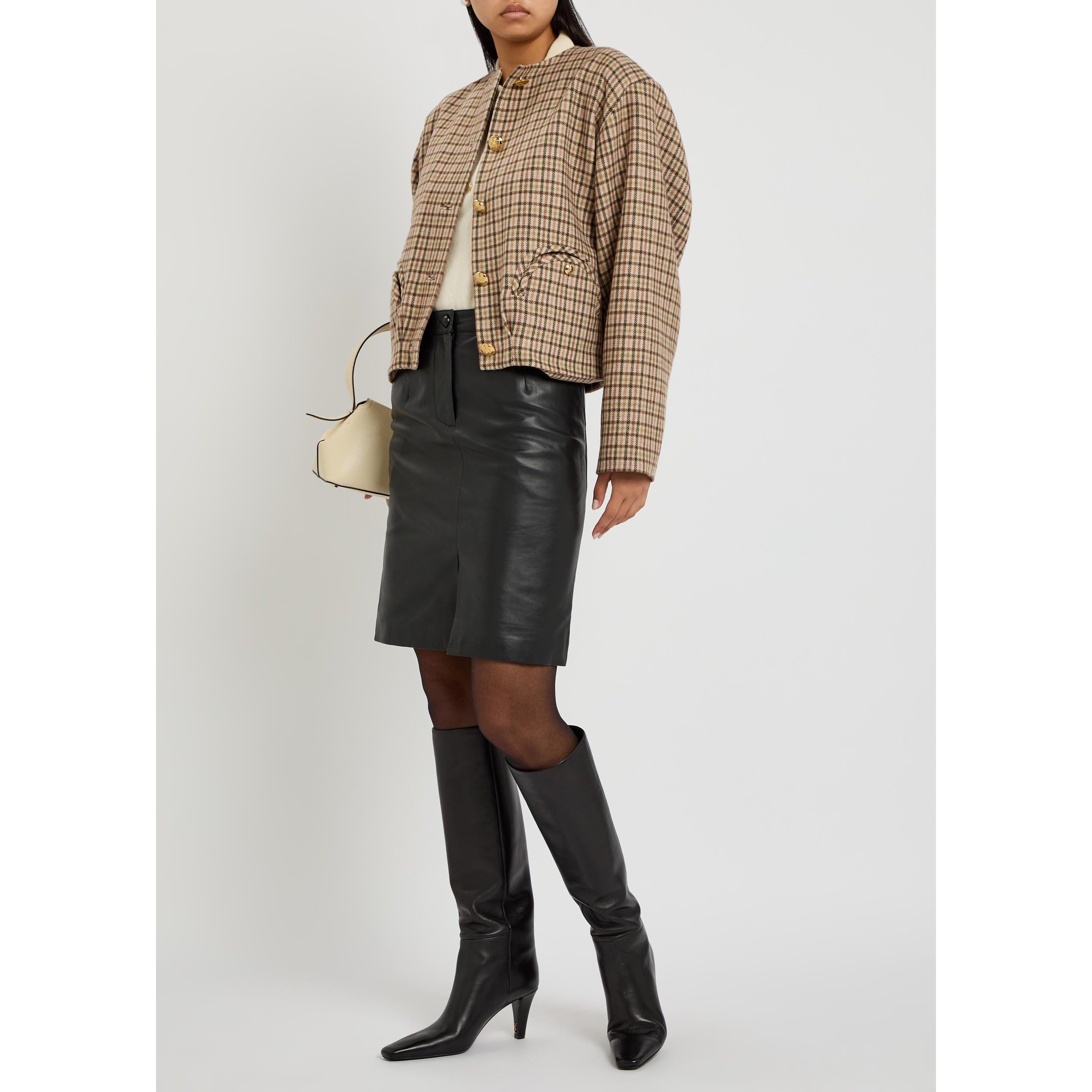 BROWN AND OTHER - Blaze Milano - Women's Agape Altai Wool Cashmere Blend Check Blazer - 5