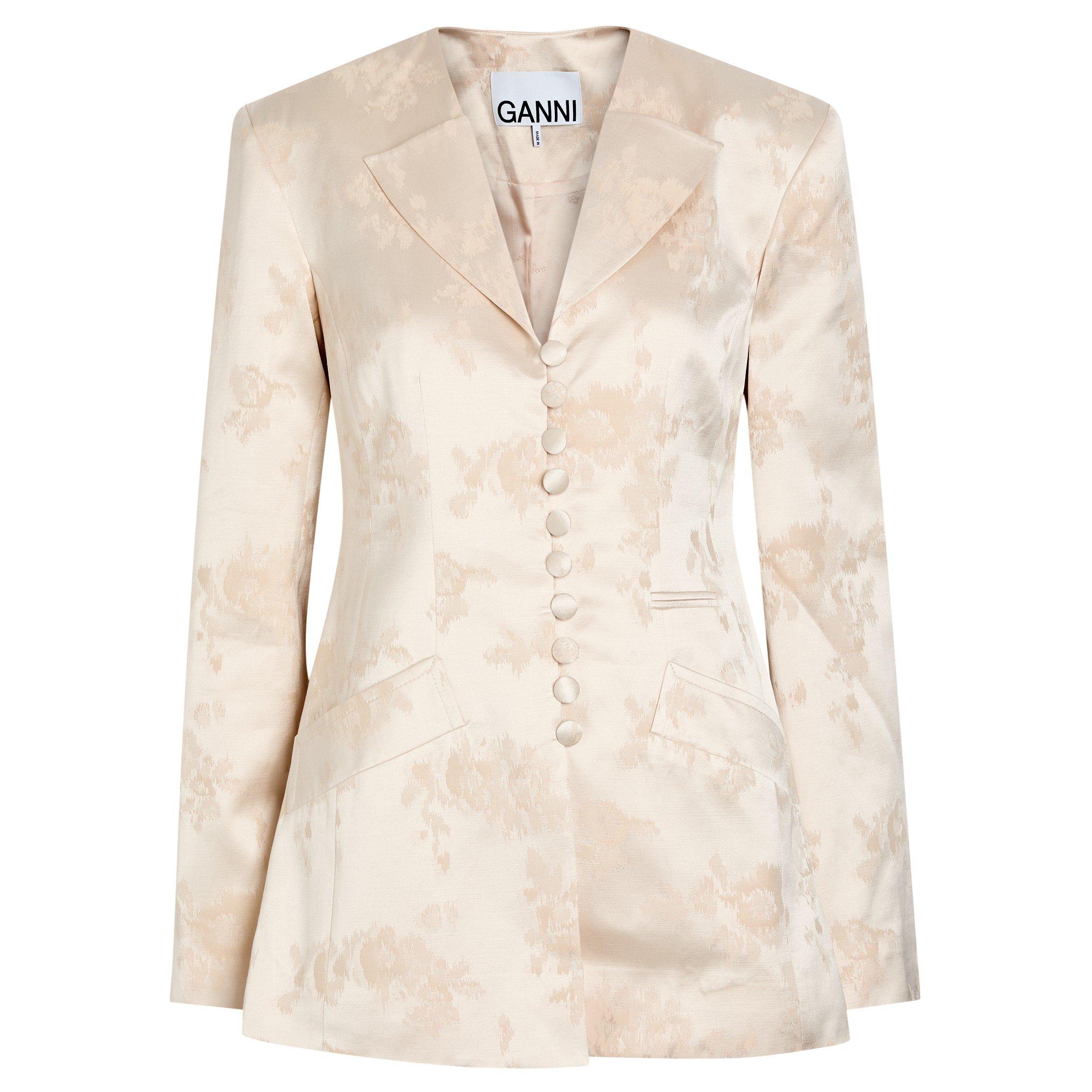 WHITE AND OTHER - Ganni - BZ Sateen Jacquard Blazer - 1