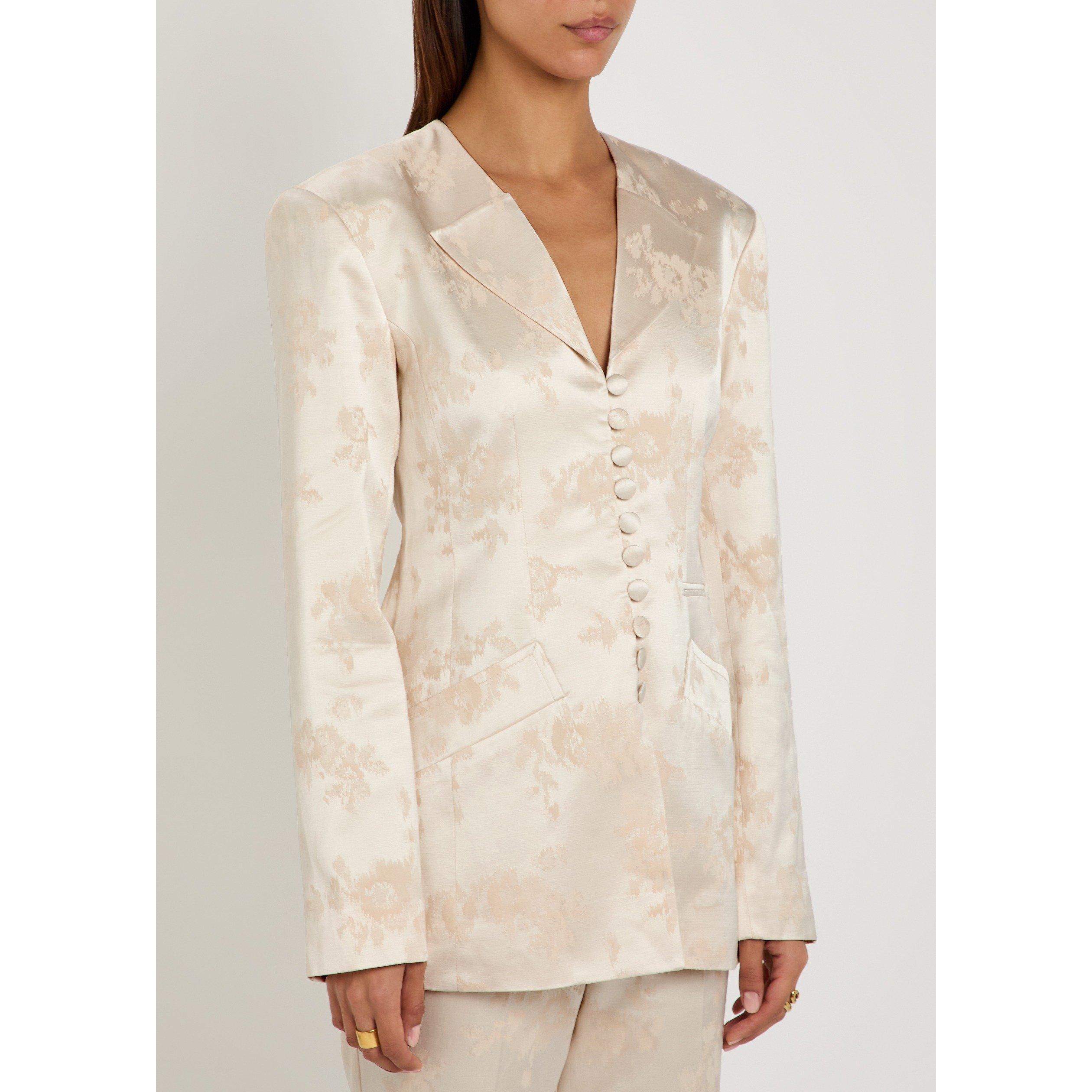 WHITE AND OTHER - Ganni - BZ Sateen Jacquard Blazer - 2