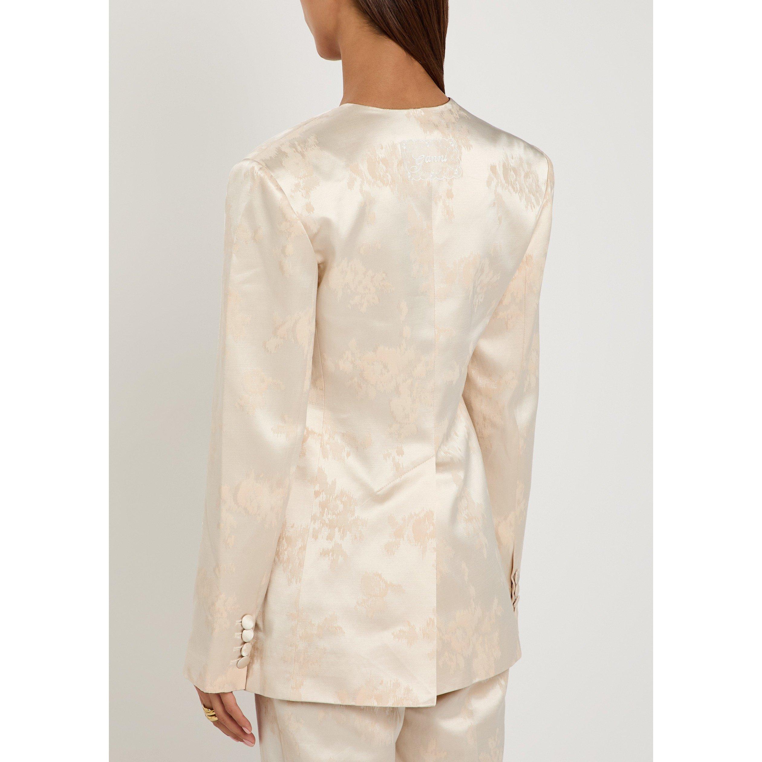 WHITE AND OTHER - Ganni - BZ Sateen Jacquard Blazer - 3