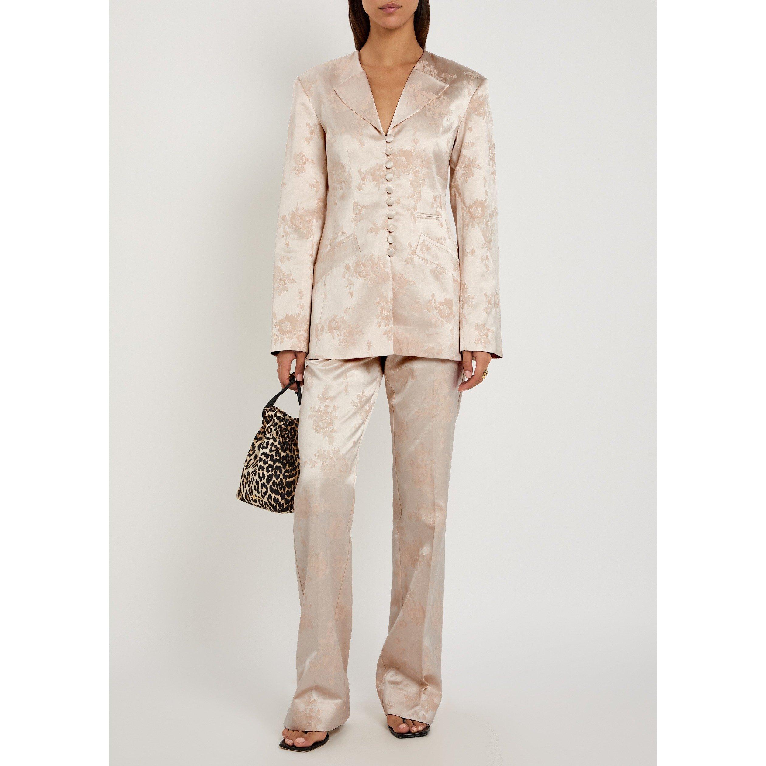 WHITE AND OTHER - Ganni - BZ Sateen Jacquard Blazer - 5