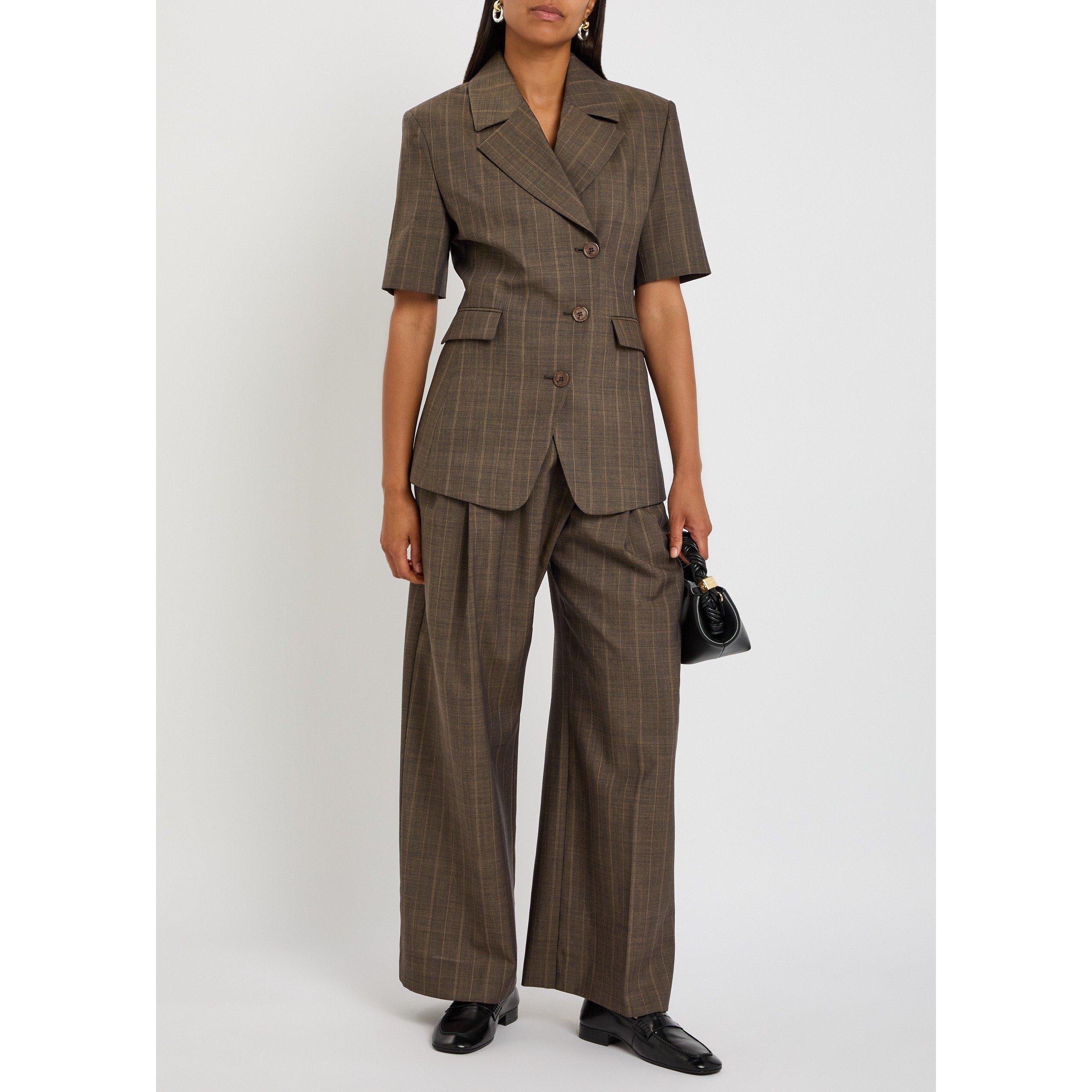 BROWN - Ganni - JKT Melange Stripe Shrt Blazer - 5