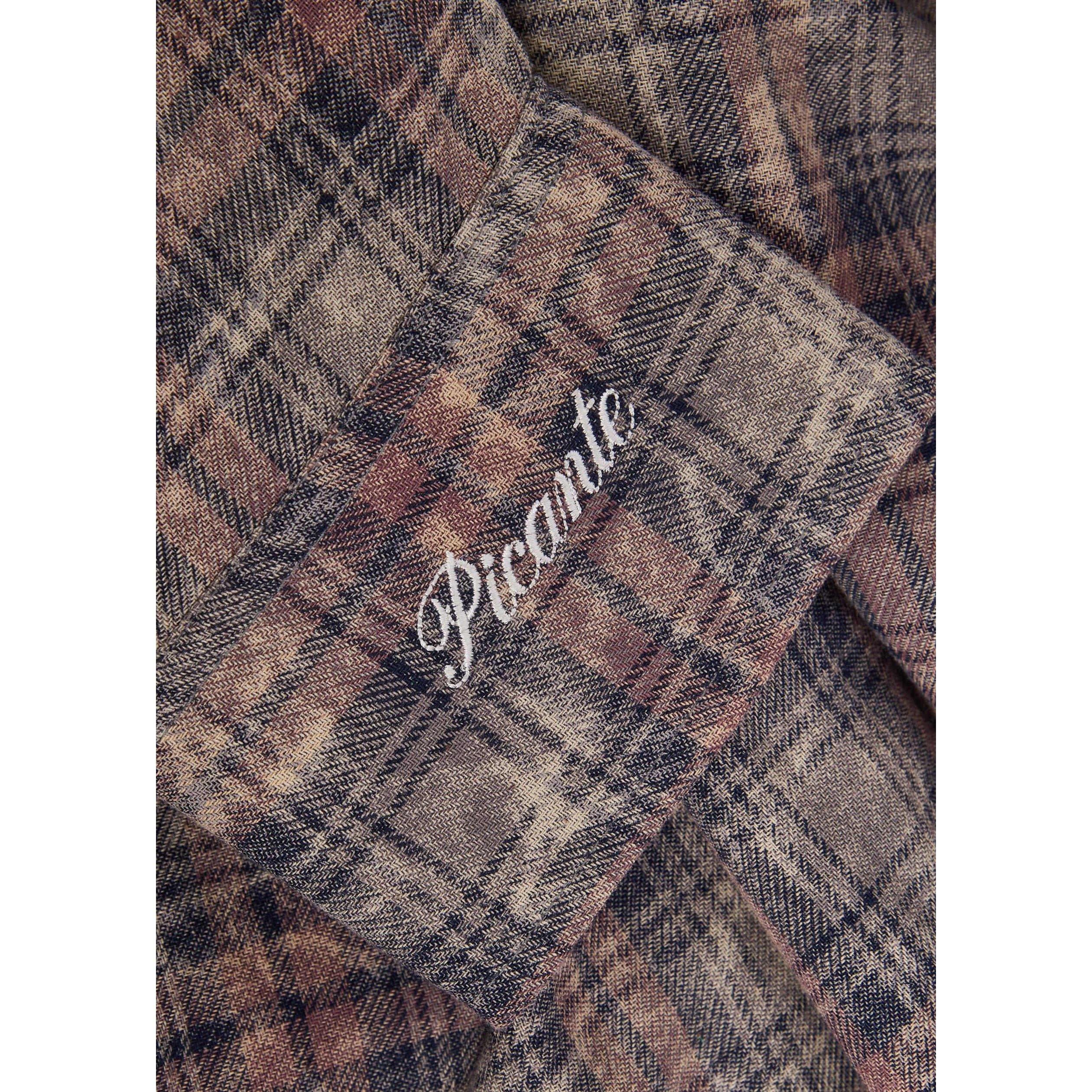 BROWN - PICANTE - ROCCO SHIRT BLEACHED CHECK - 4