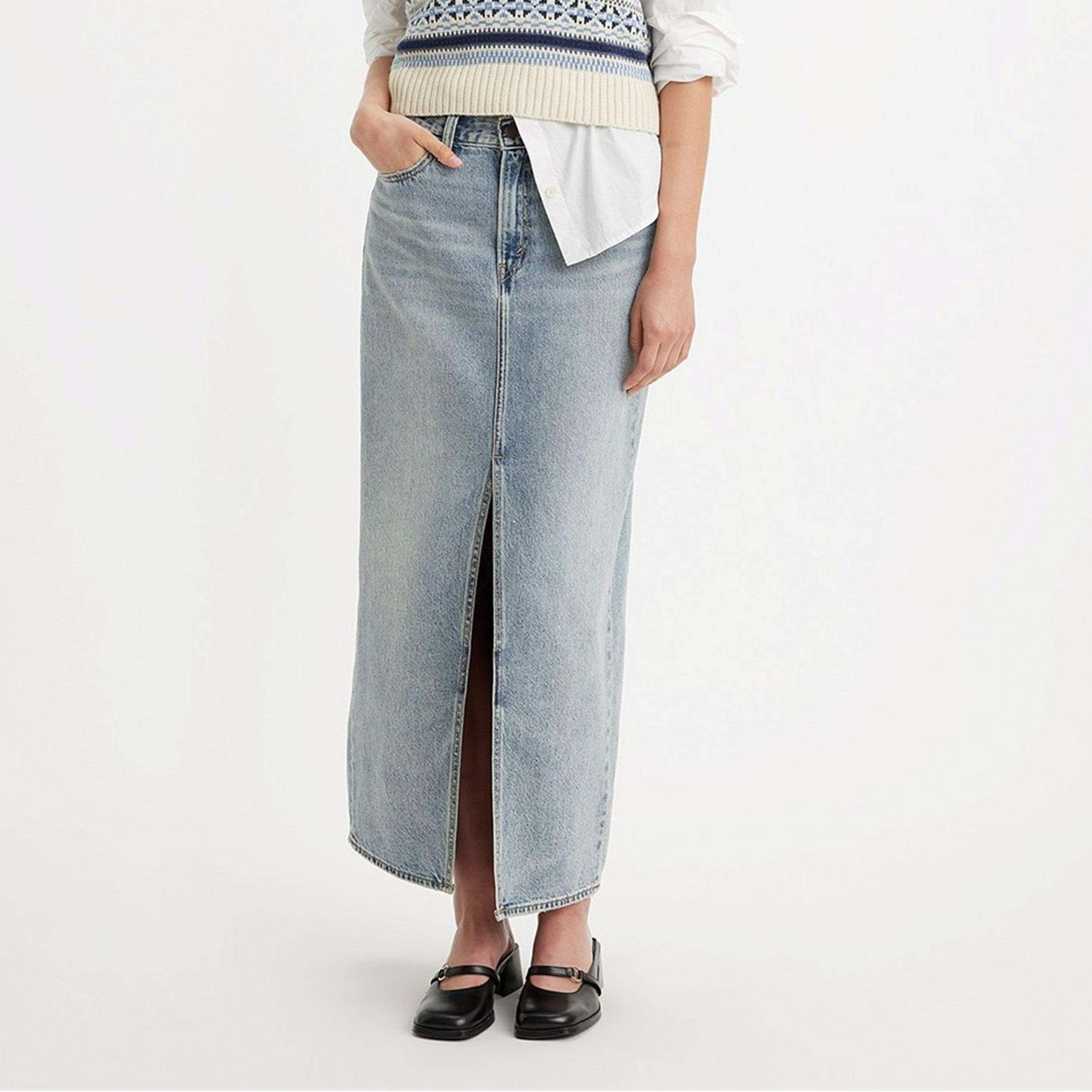 Levis Women's Ankle Column Denim Skirt - Please Hold - 28 L30